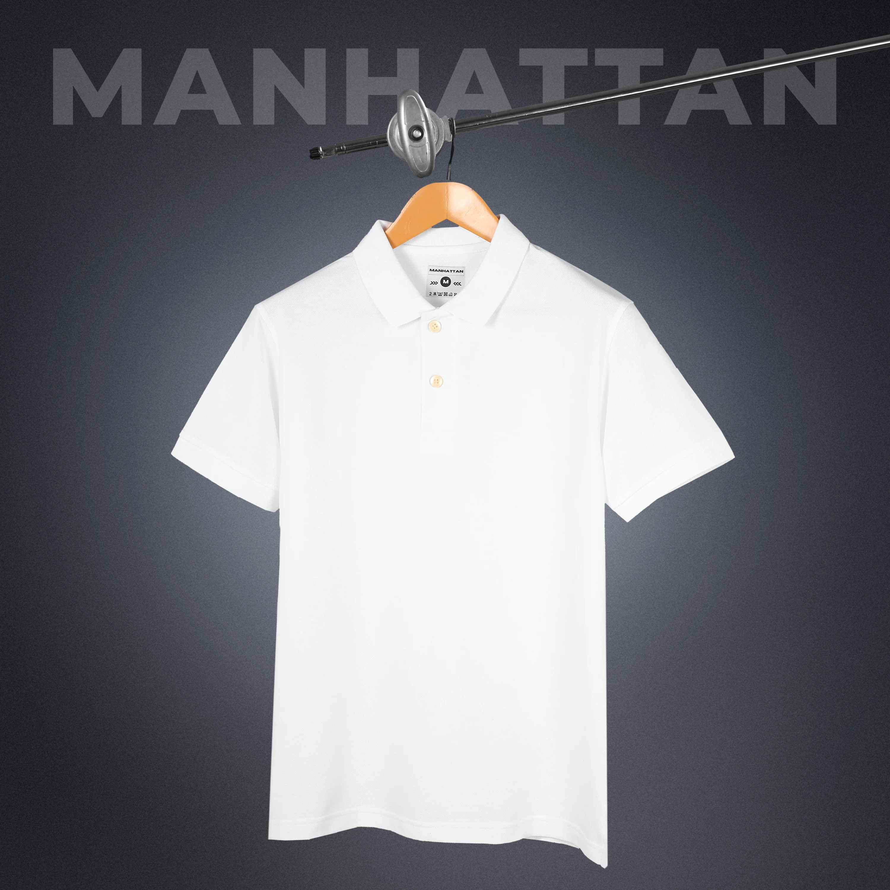 Pure Cotton Polo Plain T Shirts (White) Without Pocket - Image 3