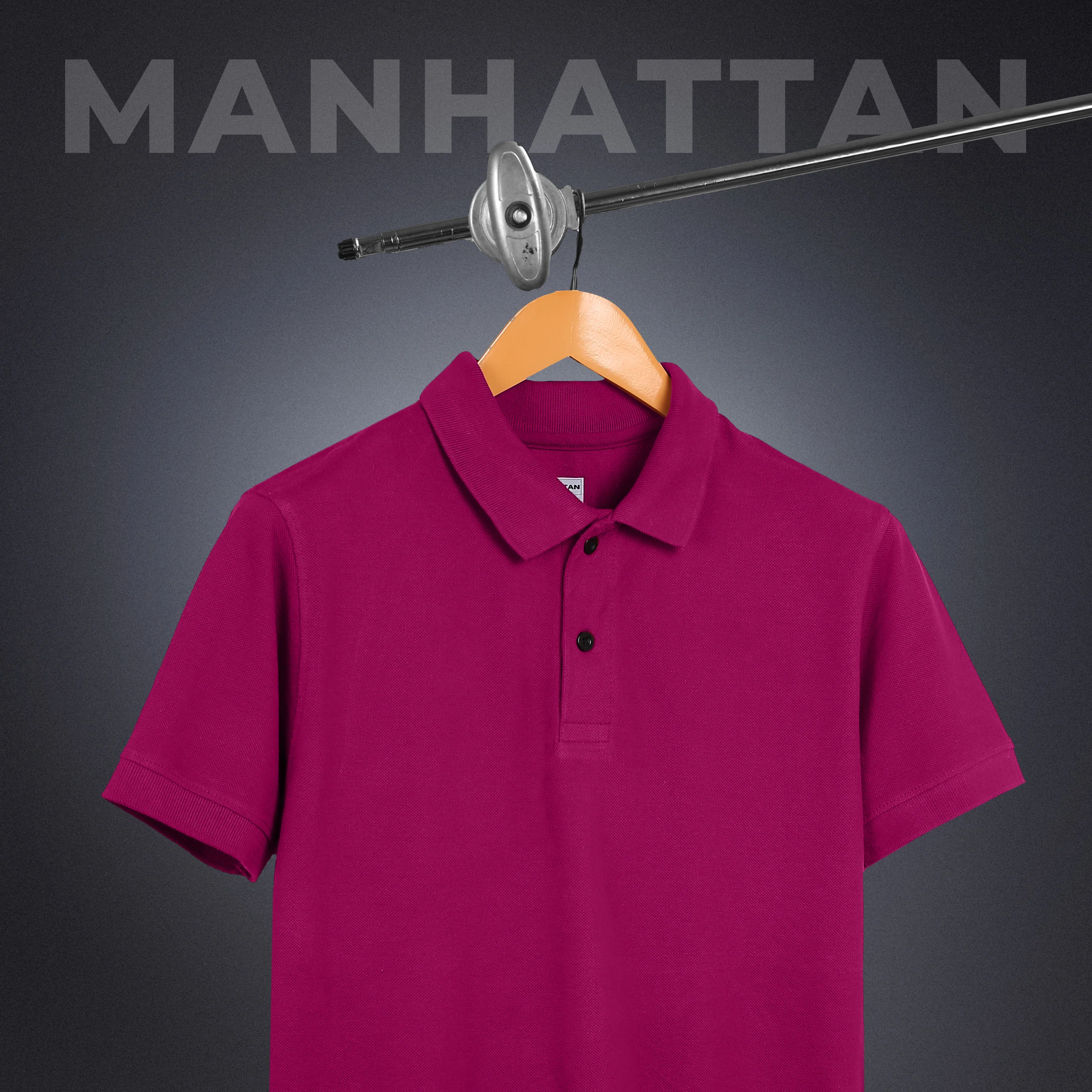 Pure Cotton Polo Plain T Shirts (Wine Red) Without Pocket - Image 4