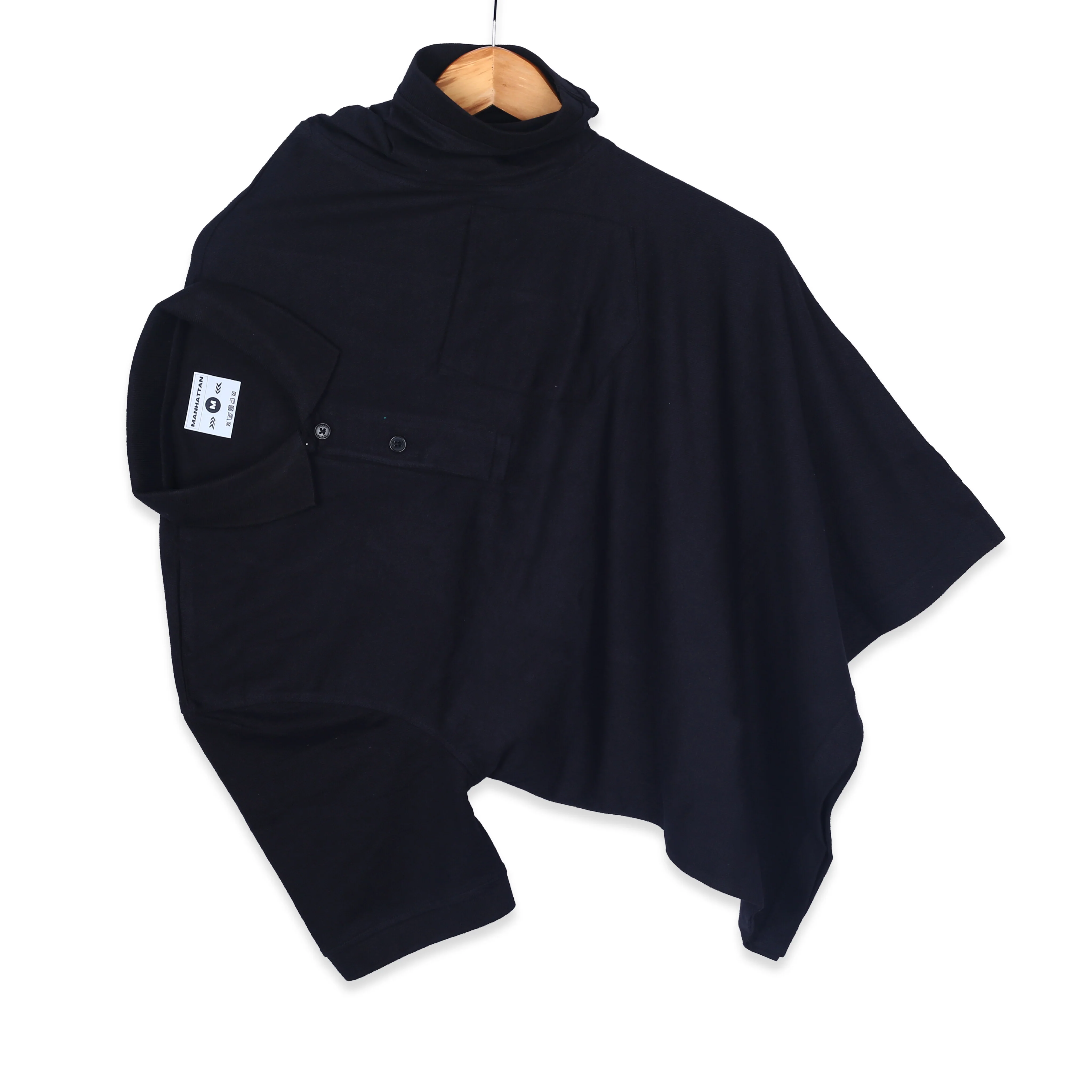 Pure Cotton Polo Pocket T Shirt (Black) - Image 3