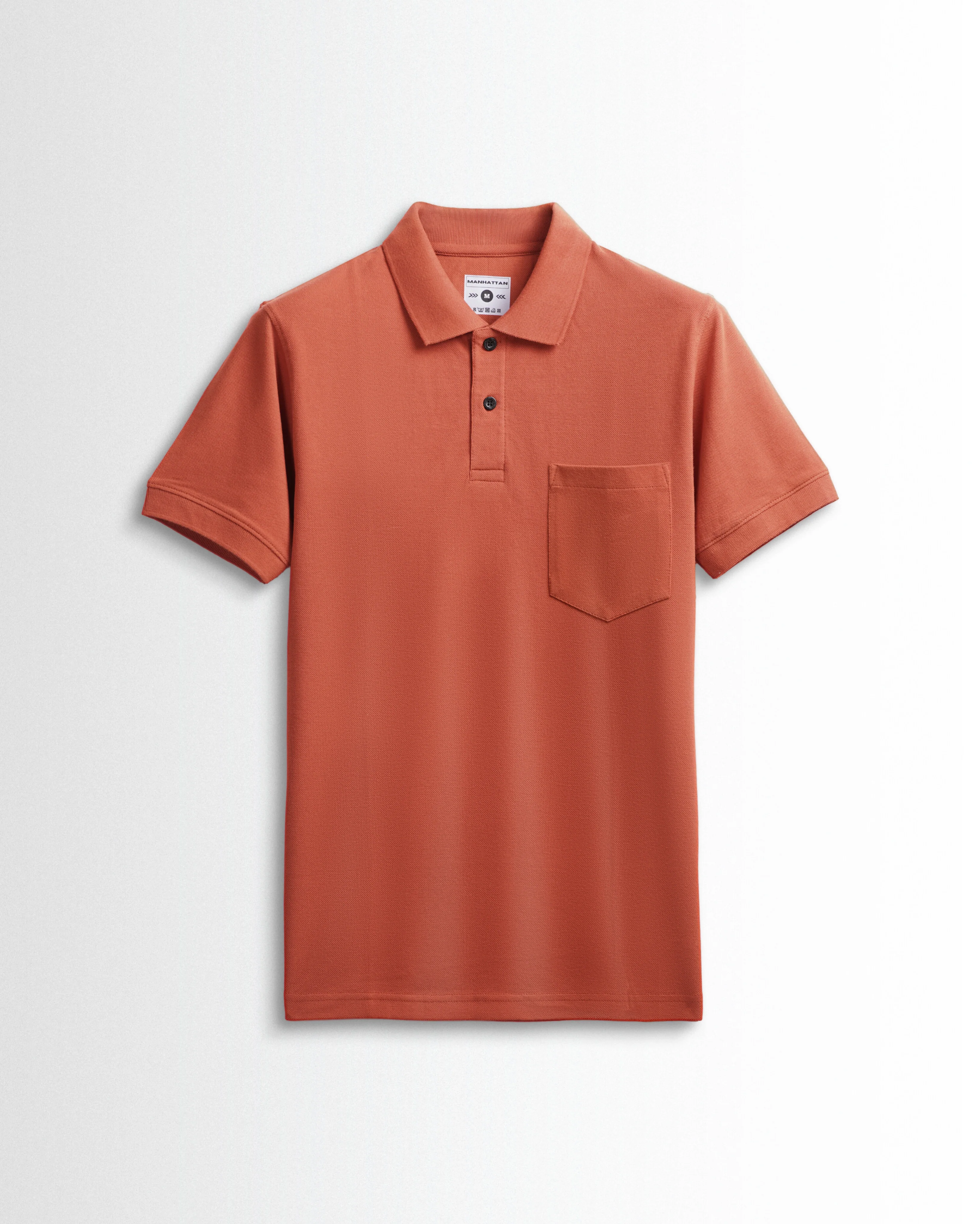 Pure Cotton Polo Pocket T Shirt (Rust) - Image 2