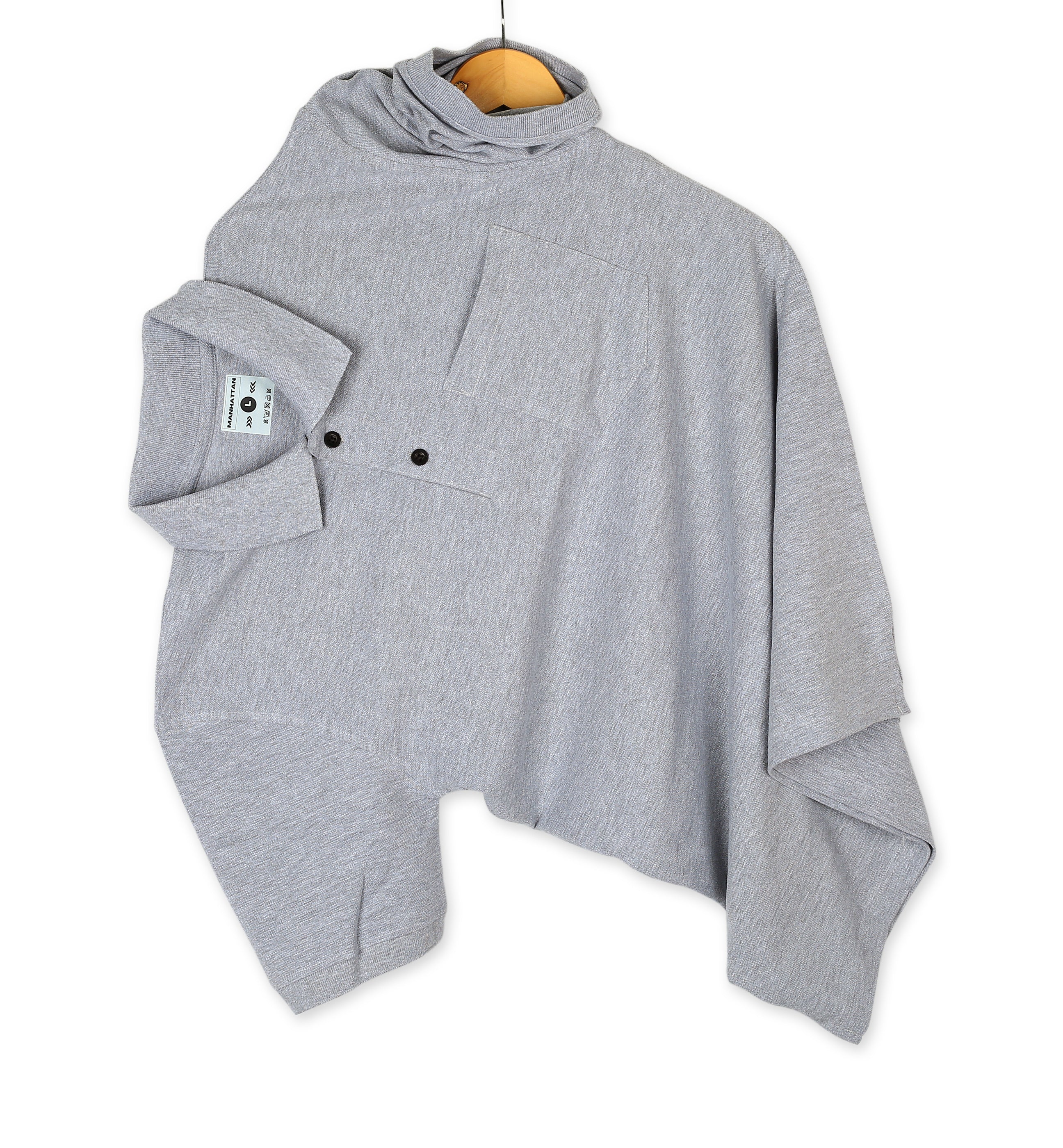 Rich in Cotton Polo Pocket T Shirt (Silver Grey) - Image 3