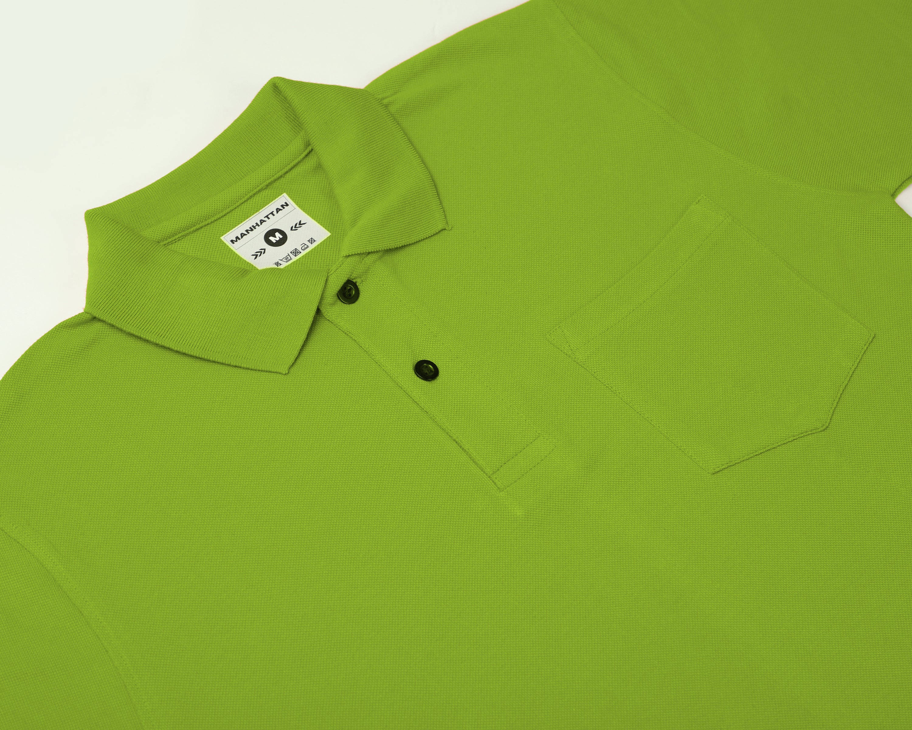Pure Cotton Polo Pocket T shirts (Apple Green) - Image 2