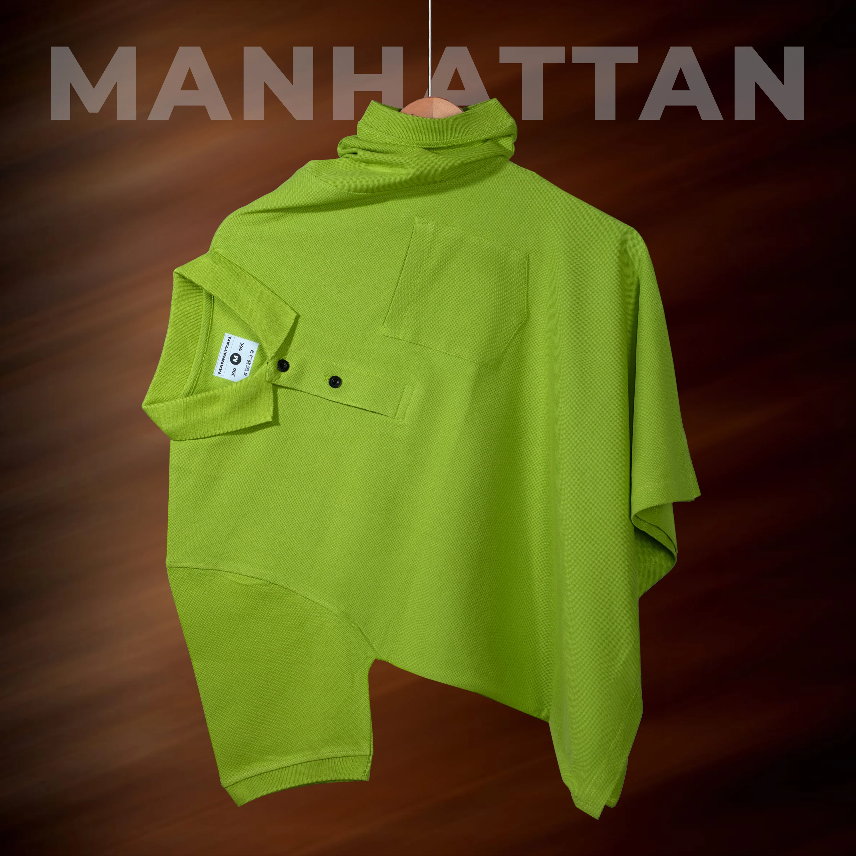 Pure Cotton Polo Pocket T shirts (Apple Green) - Image 3