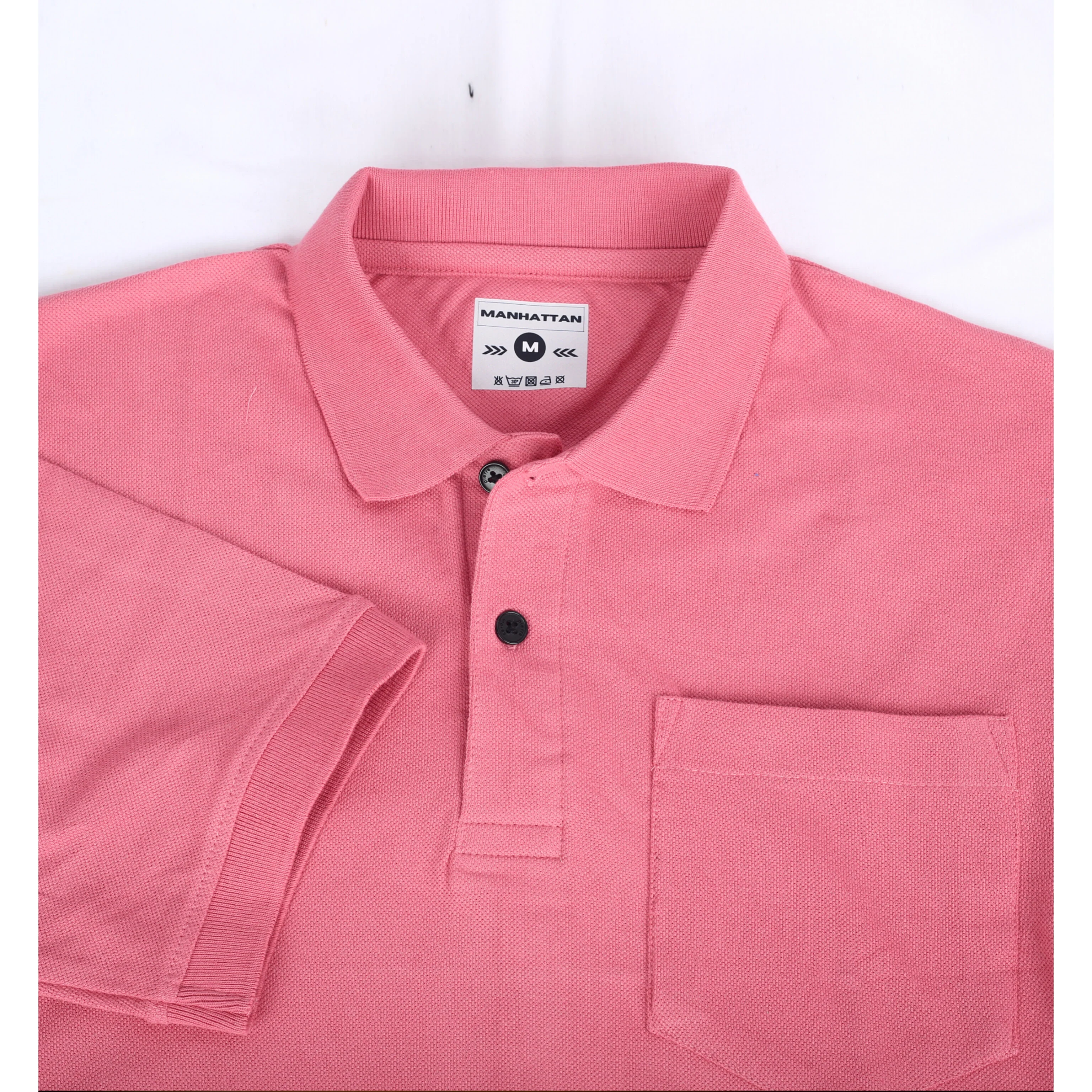 Pure Cotton Polo Pocket T shirts (Bubble Gum Pink) - Image 2