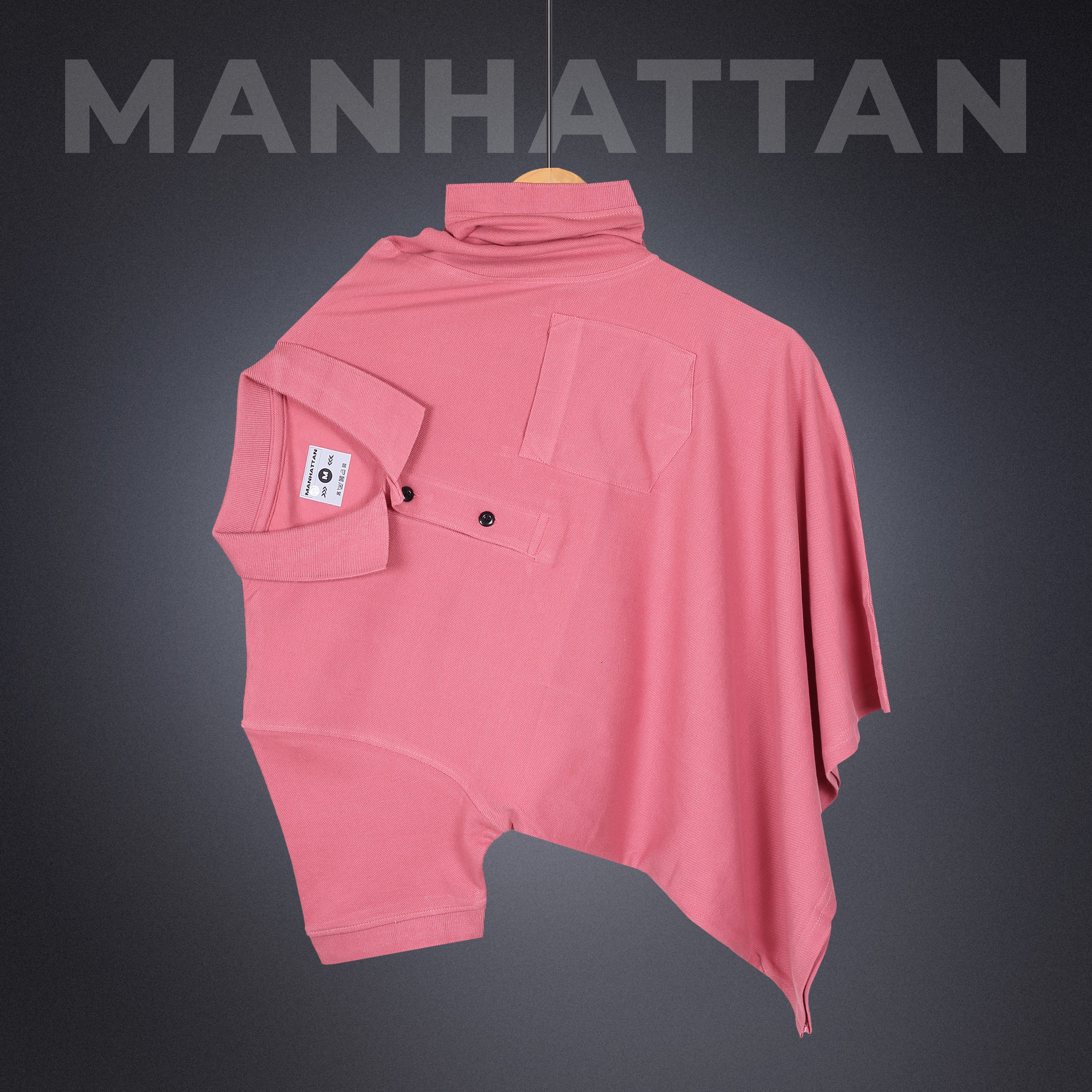 Pure Cotton Polo Pocket T shirts (Bubble Gum Pink) - Image 3