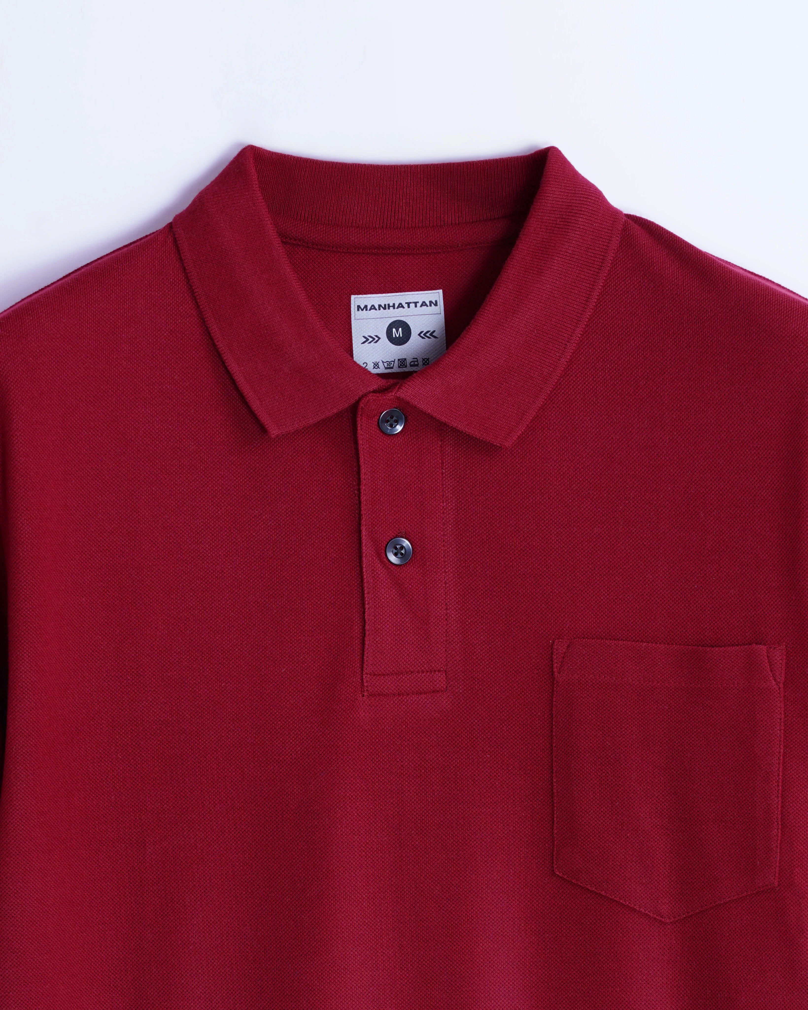 Pure Cotton Polo Pocket T shirts (Burgundy)