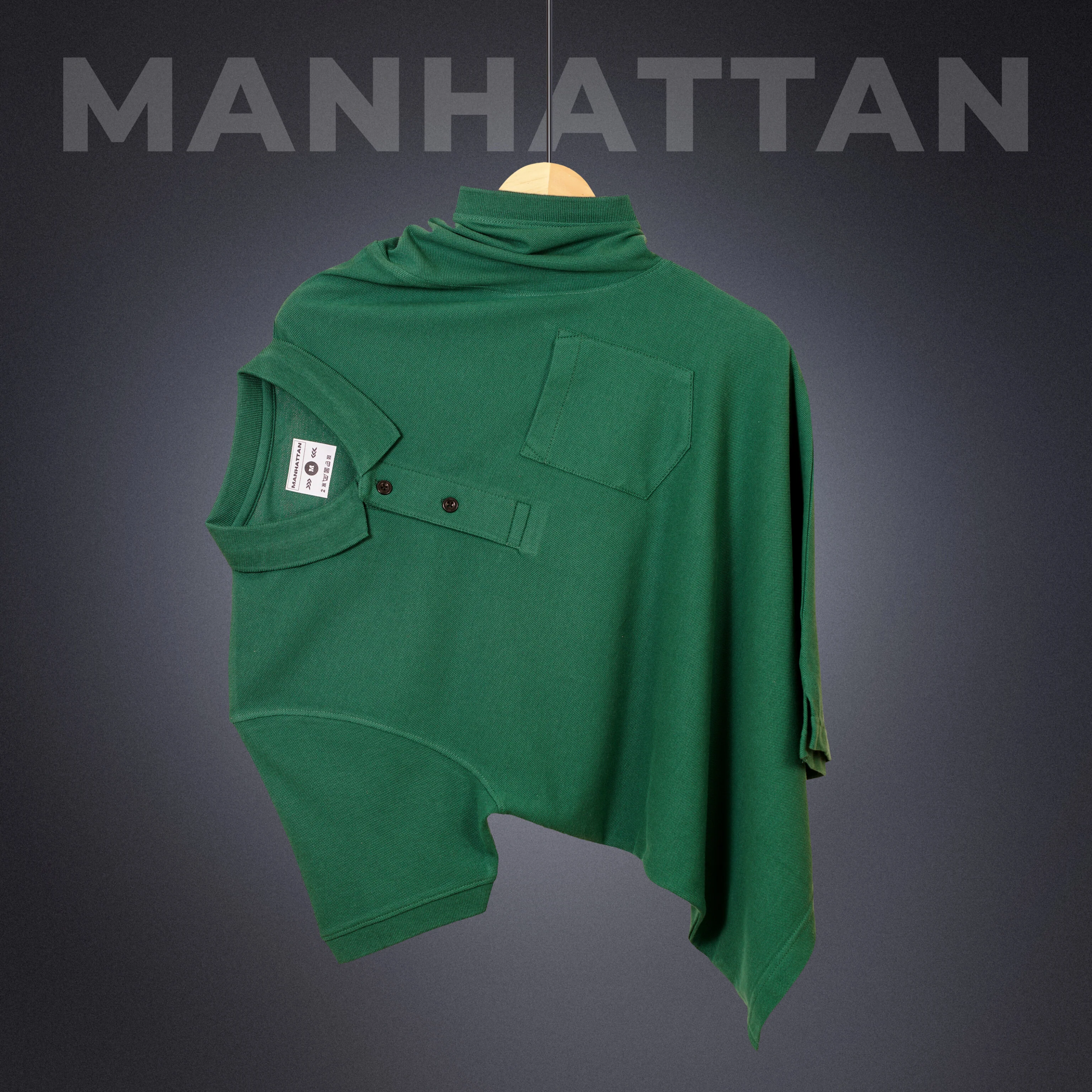 Pure Cotton Polo Pocket T Shirts (Forest Green) - Image 2