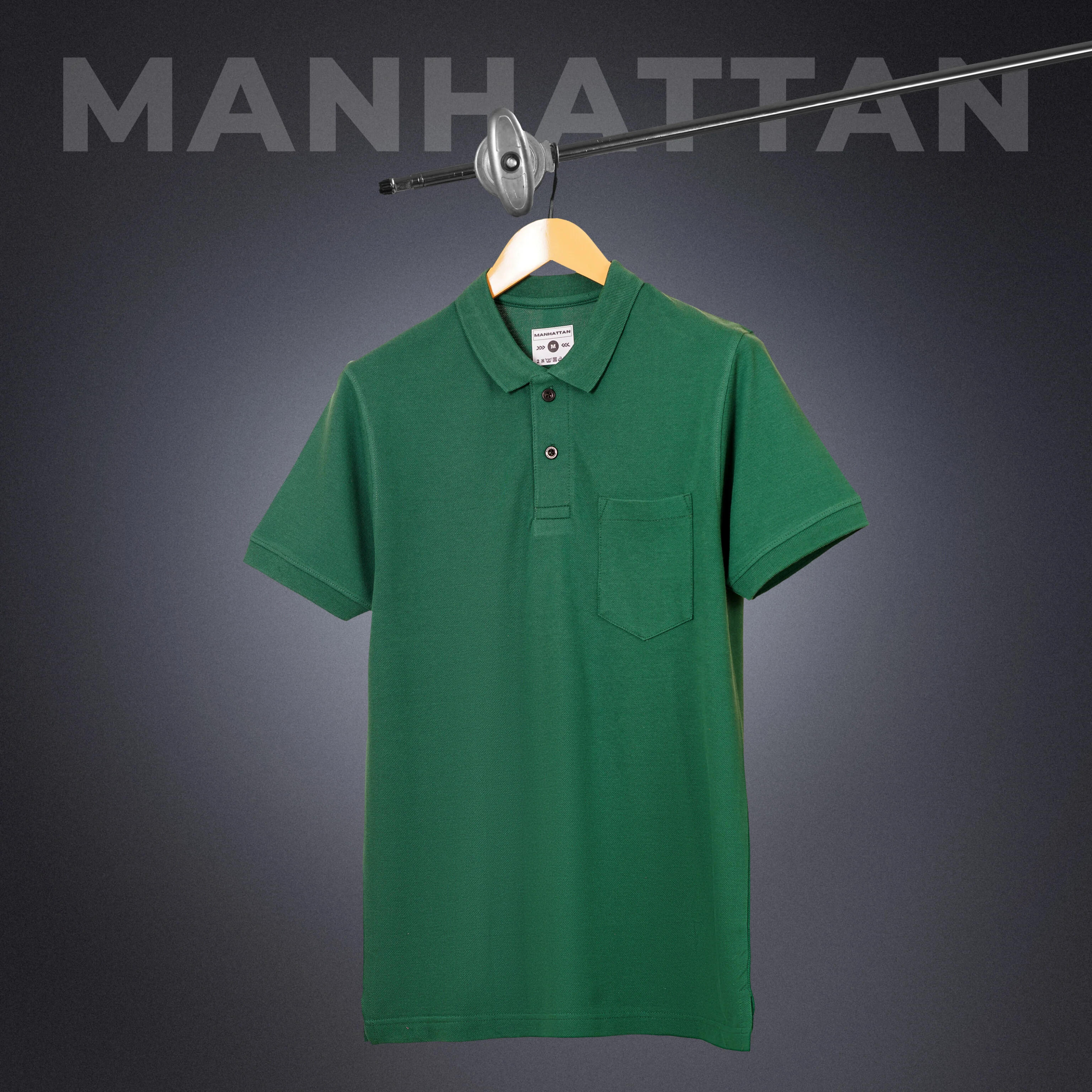 Pure Cotton Polo Pocket T Shirts (Forest Green) - Image 3