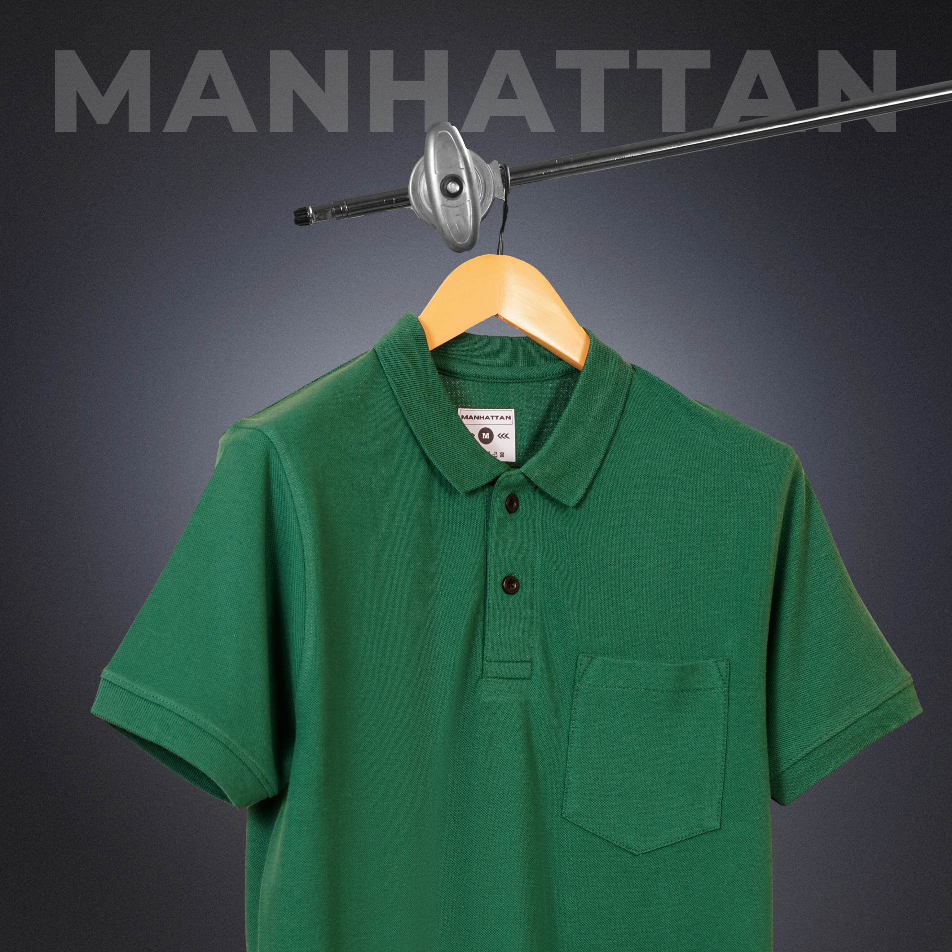 Pure Cotton Polo Pocket T Shirts (Forest Green) - Image 4