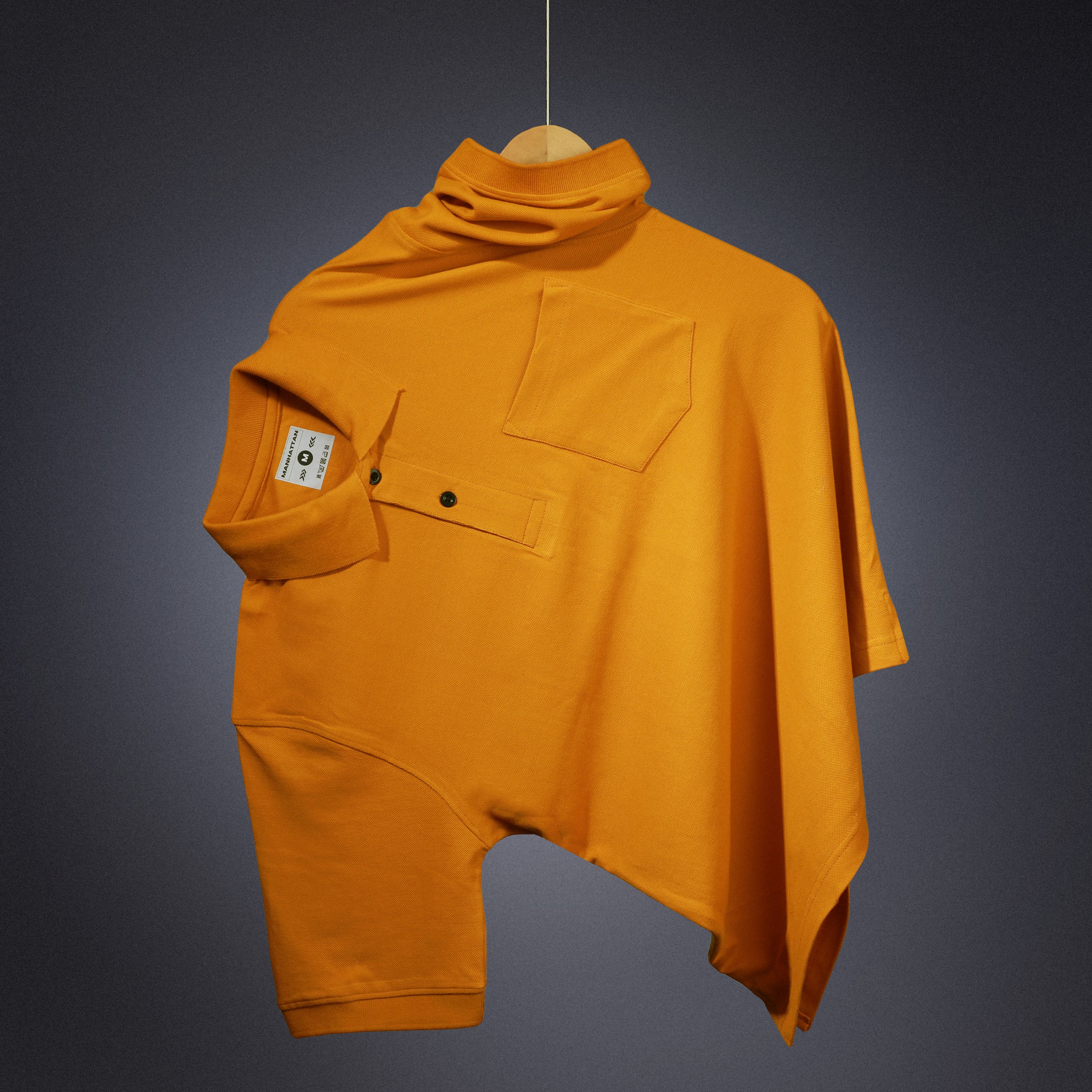 Pure Cotton Polo Pocket T shirts (Golden Mustard) - Image 2