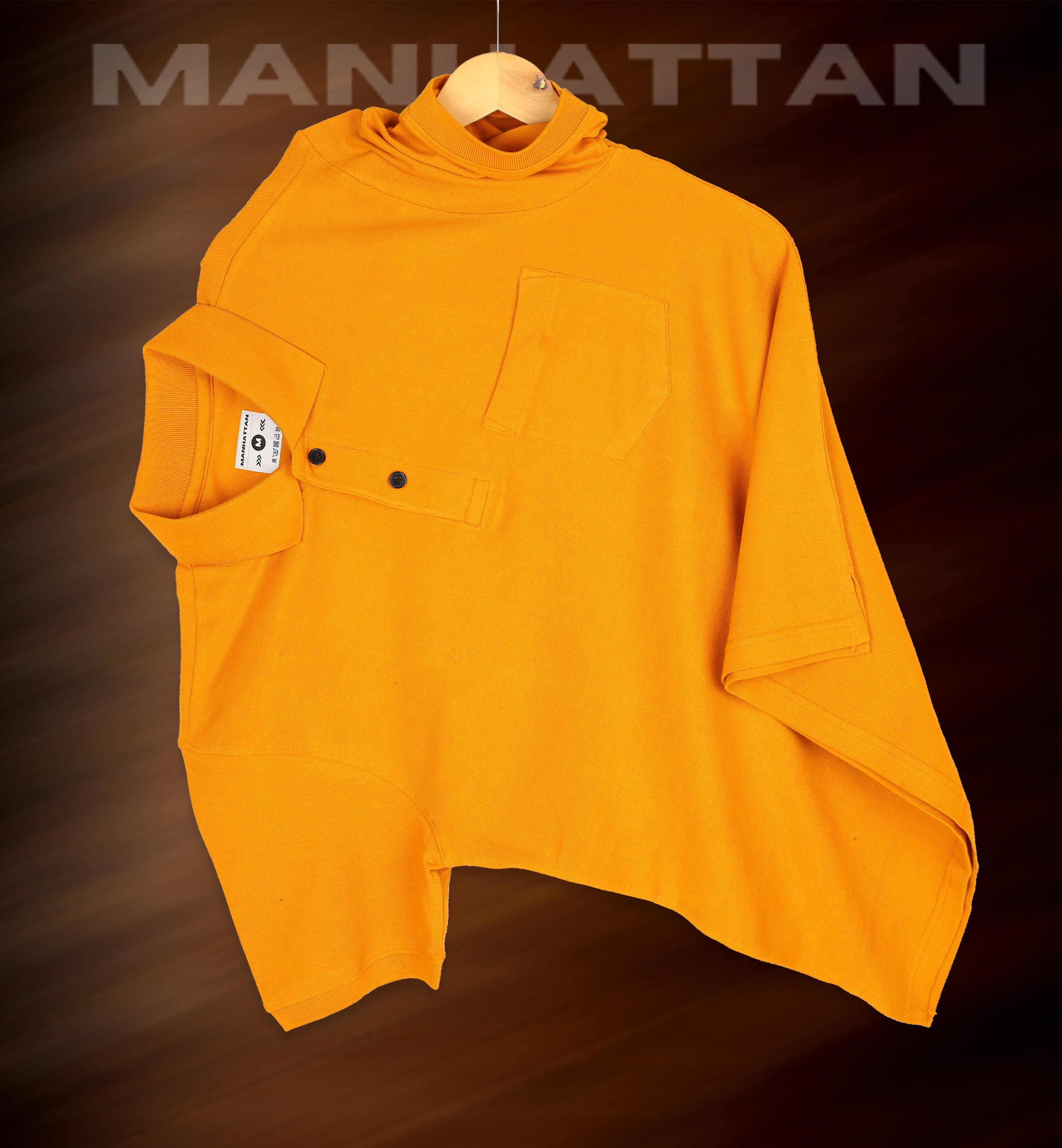 Pure Cotton Polo Pocket T shirts (Golden Mustard) - Image 3