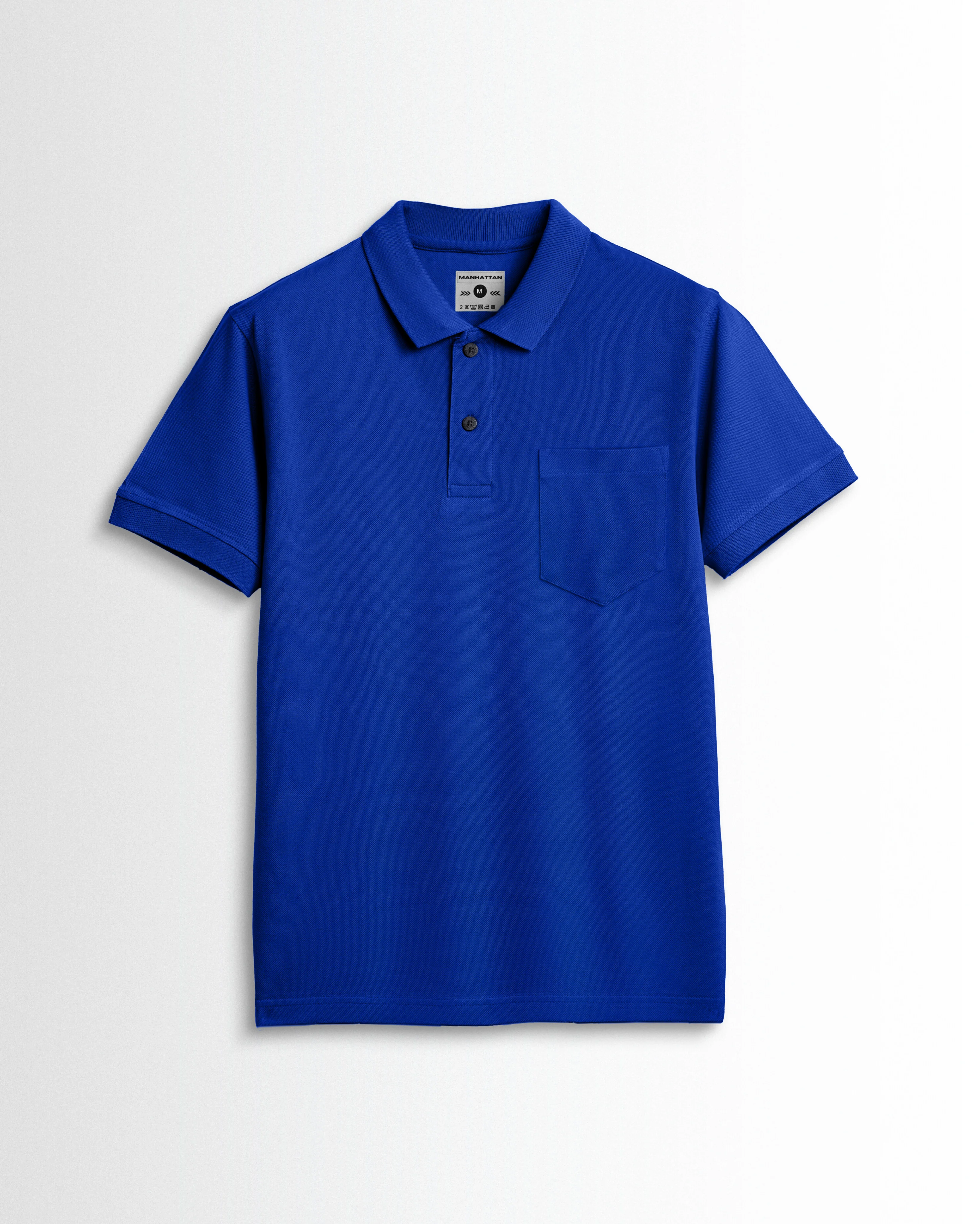 Pure Cotton Polo Pocket T Shirts (Azure Blue) - Image 2
