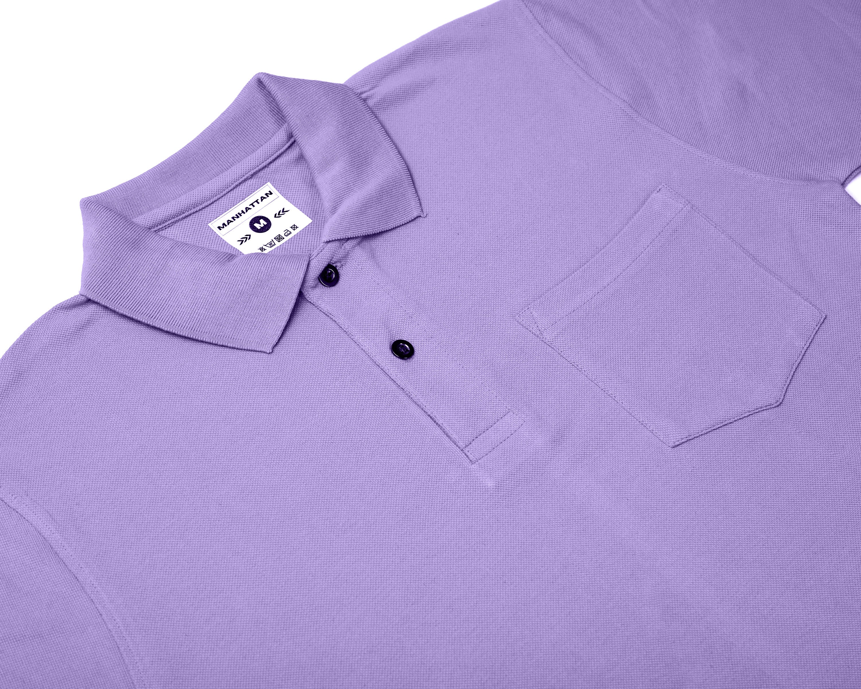 Pure Cotton Polo Pocket T shirts (Lavender) - Image 3