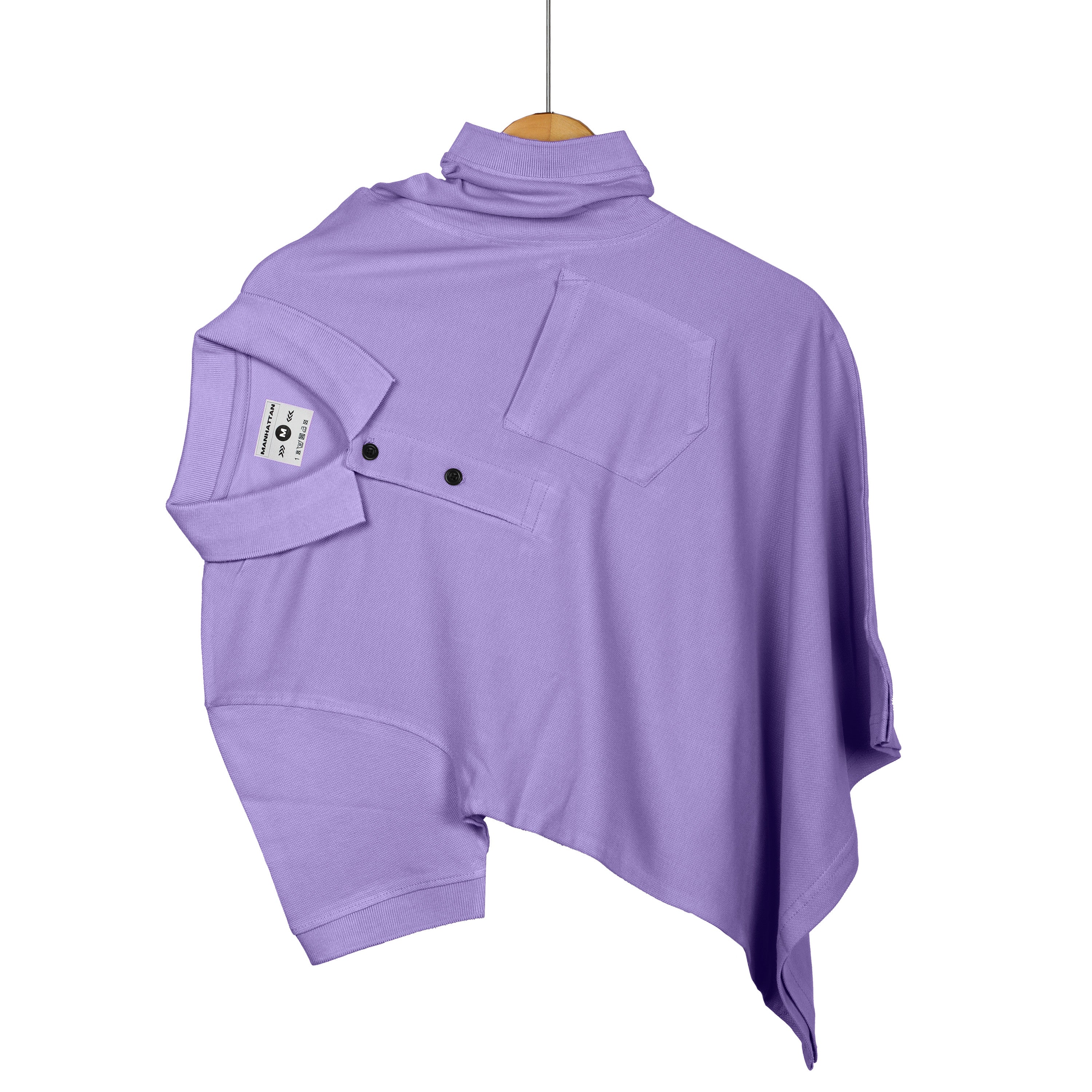 Pure Cotton Polo Pocket T shirts (Lavender) - Image 4