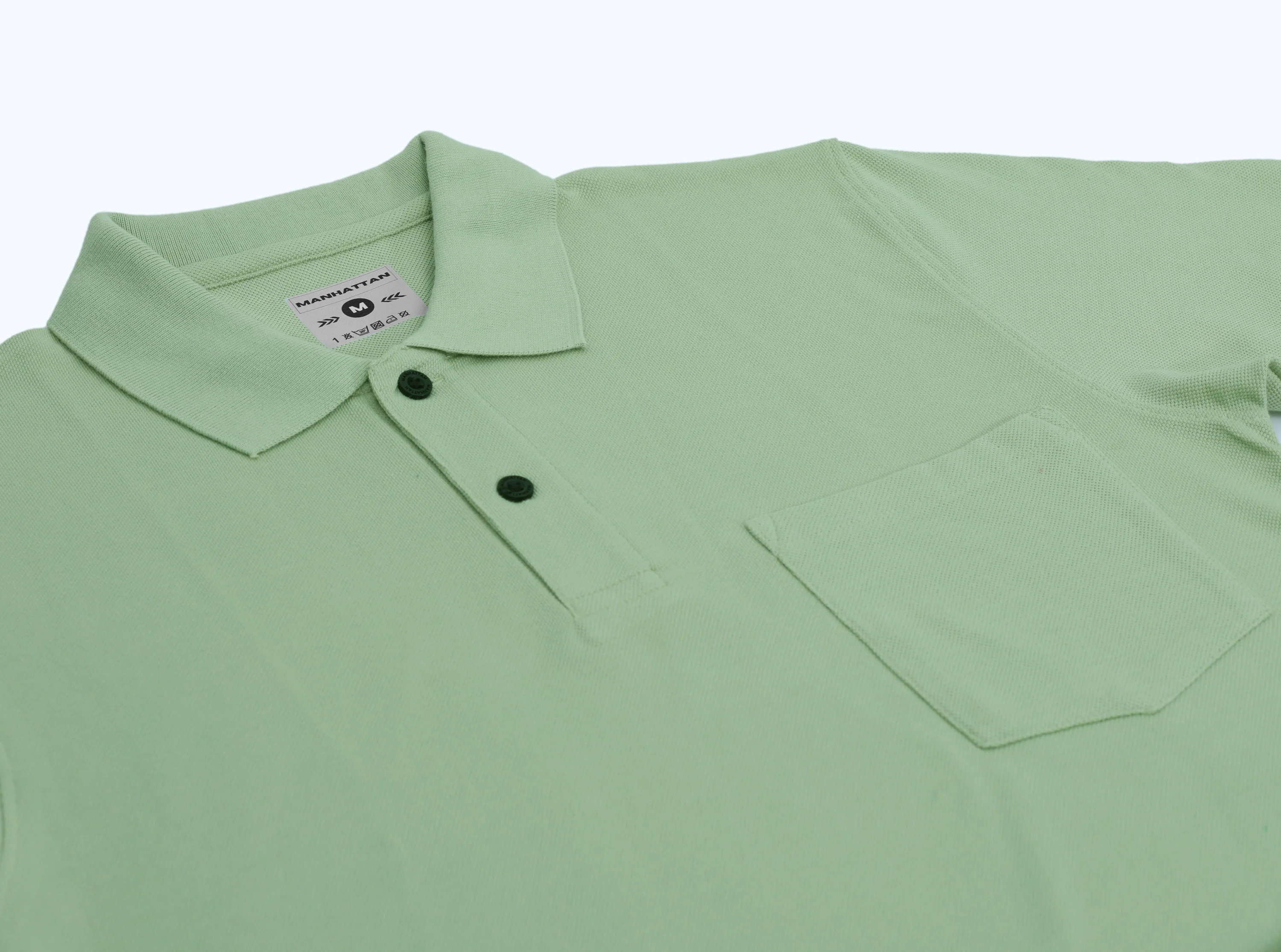 Pure Cotton Polo Pocket T shirts (Light Pista) - Image 2