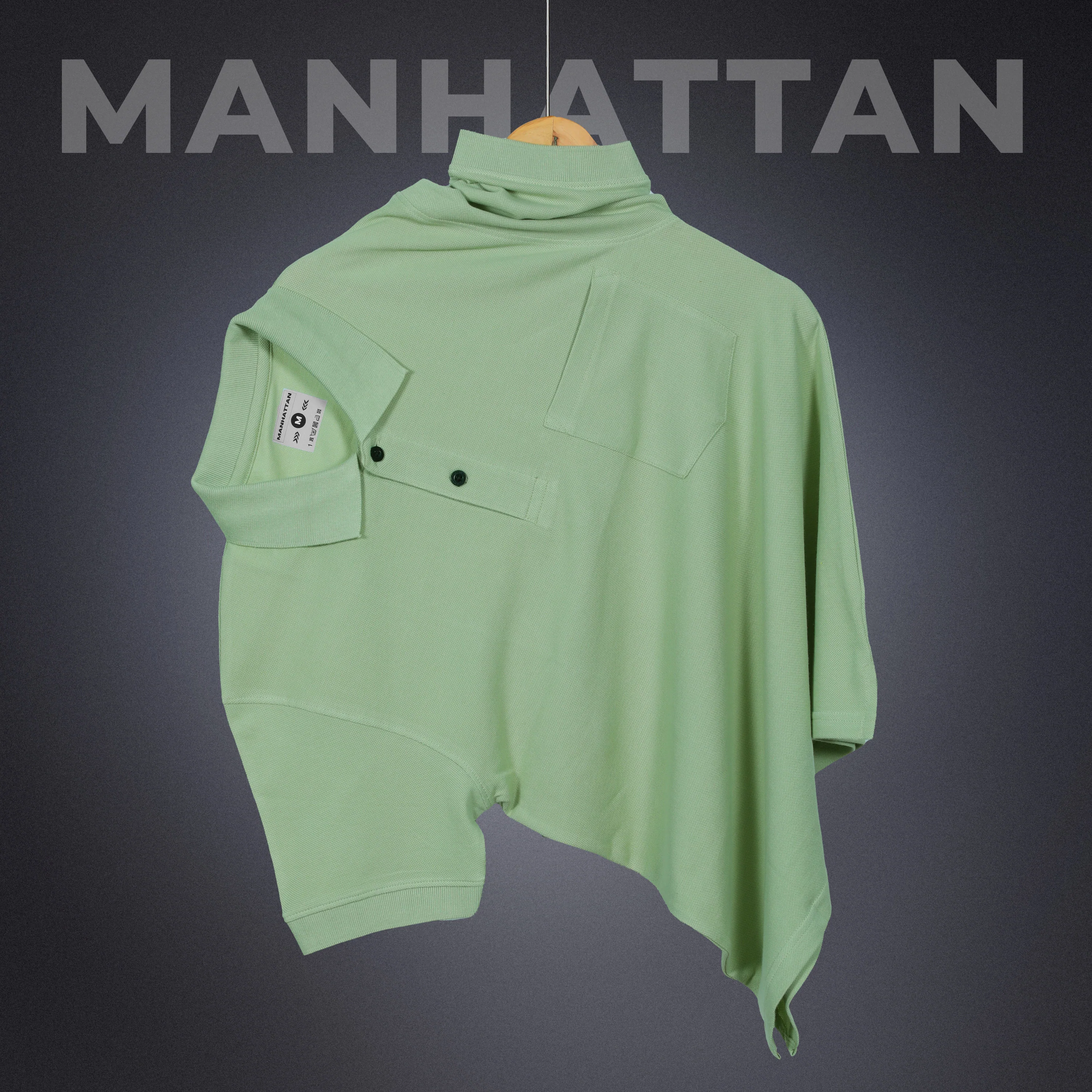 Pure Cotton Polo Pocket T shirts (Light Pista) - Image 3