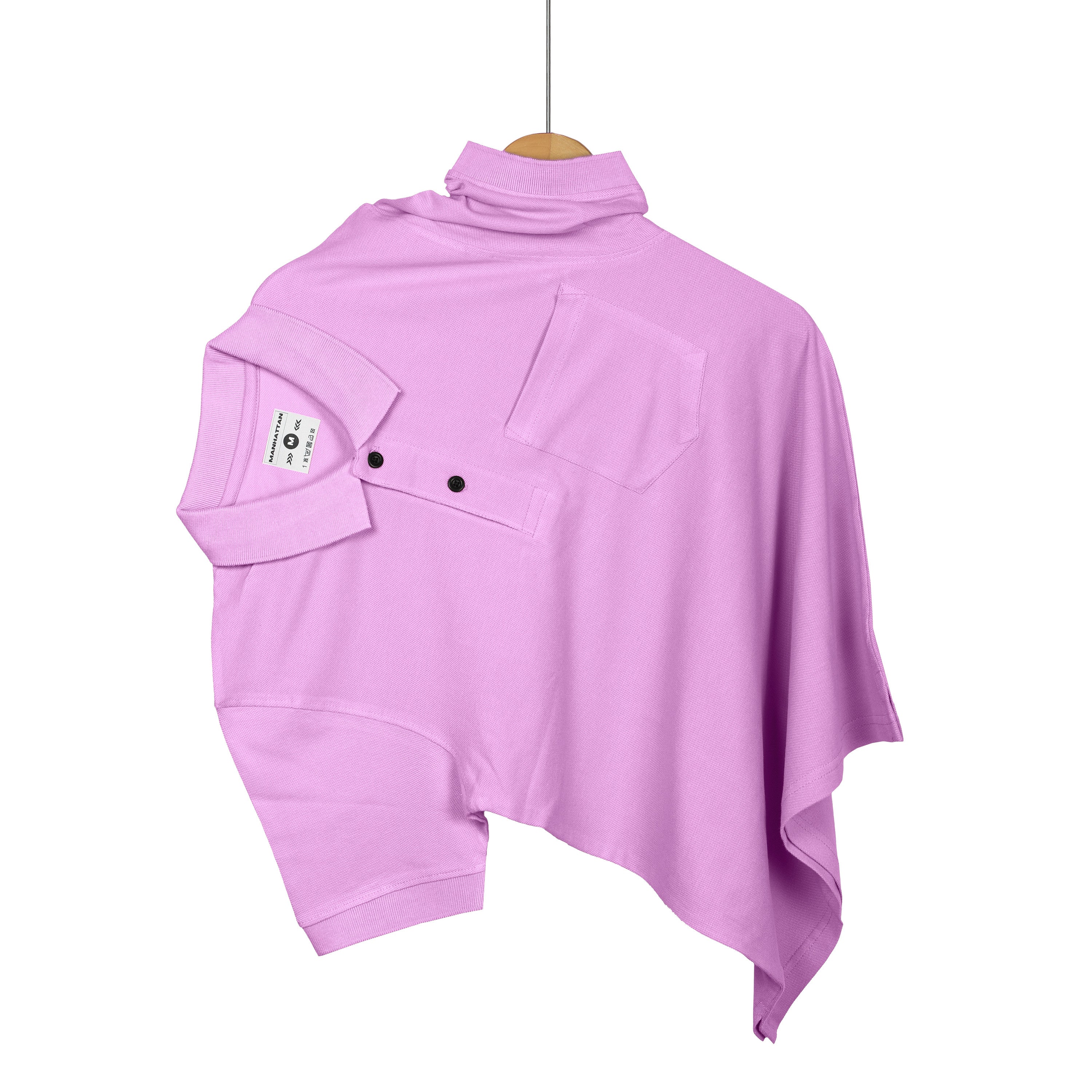 Pure Cotton Polo Pocket T shirts (Lilac) - Image 3