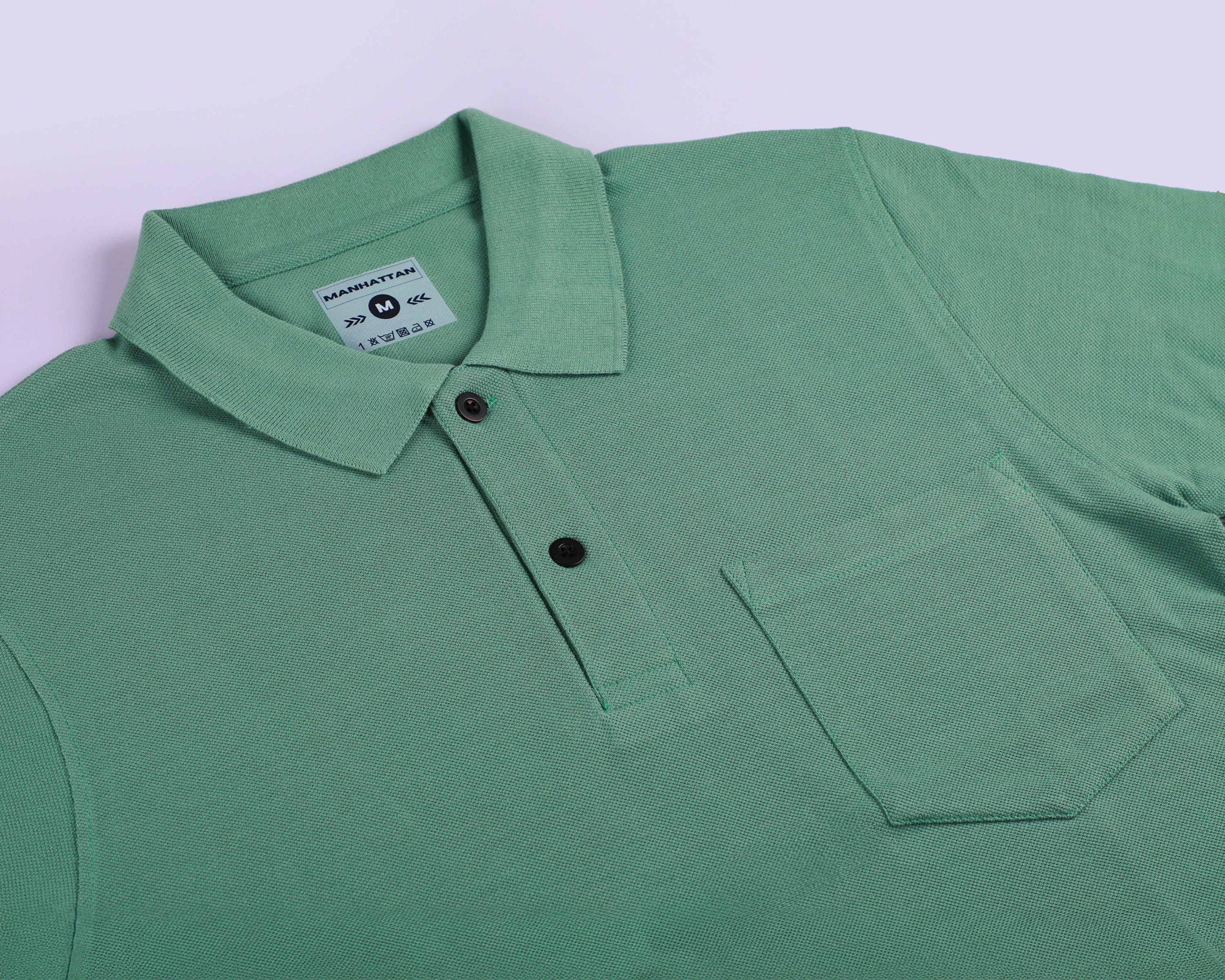Pure Cotton Polo Pocket T Shirts (Olive Green) - Image 2