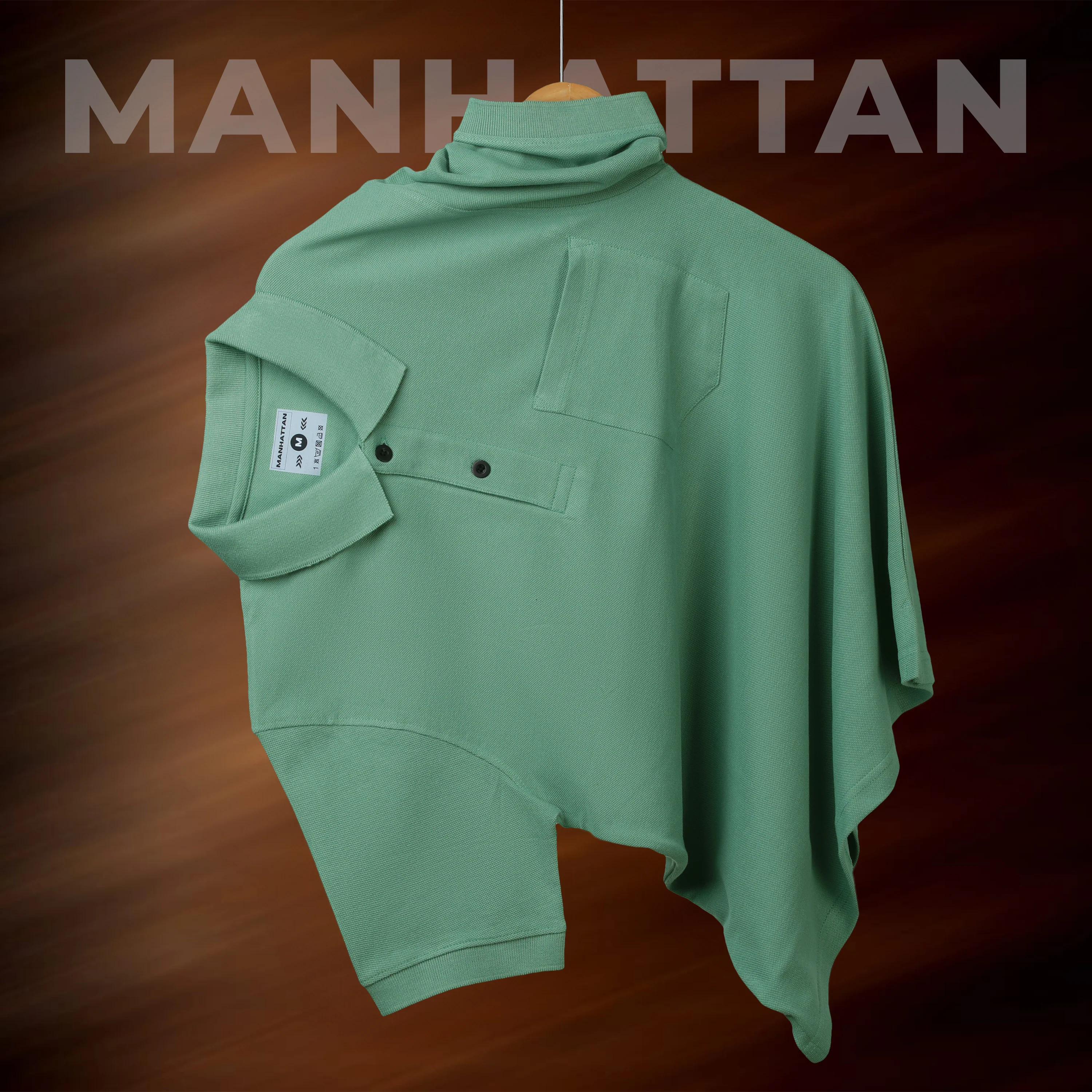 Pure Cotton Polo Pocket T Shirts (Olive Green) - Image 4