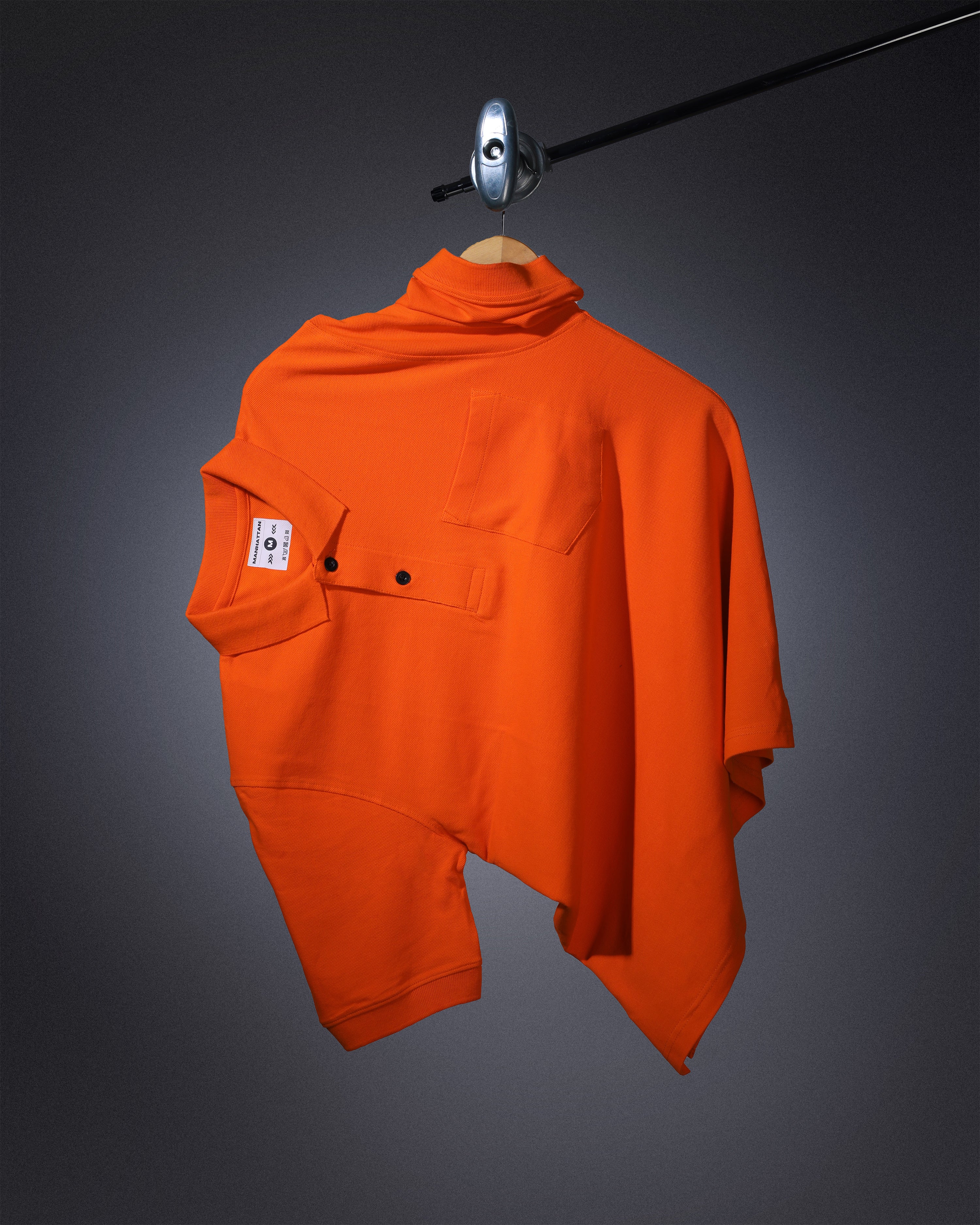 Pure Cotton Polo Pocket T shirts (Orange) - Image 3