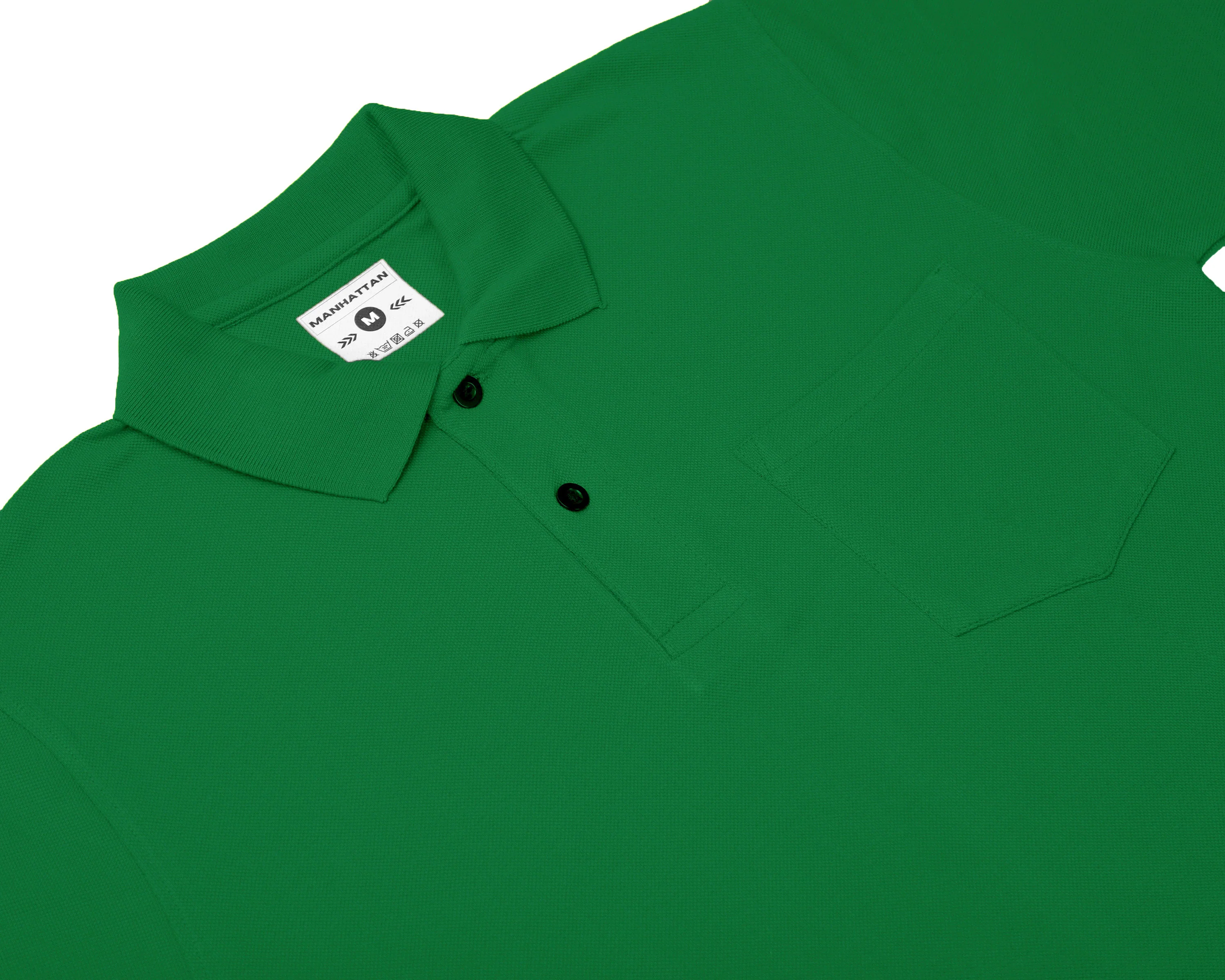 Pure Cotton Polo Pocket T Shirts (Dark Green) - Image 4