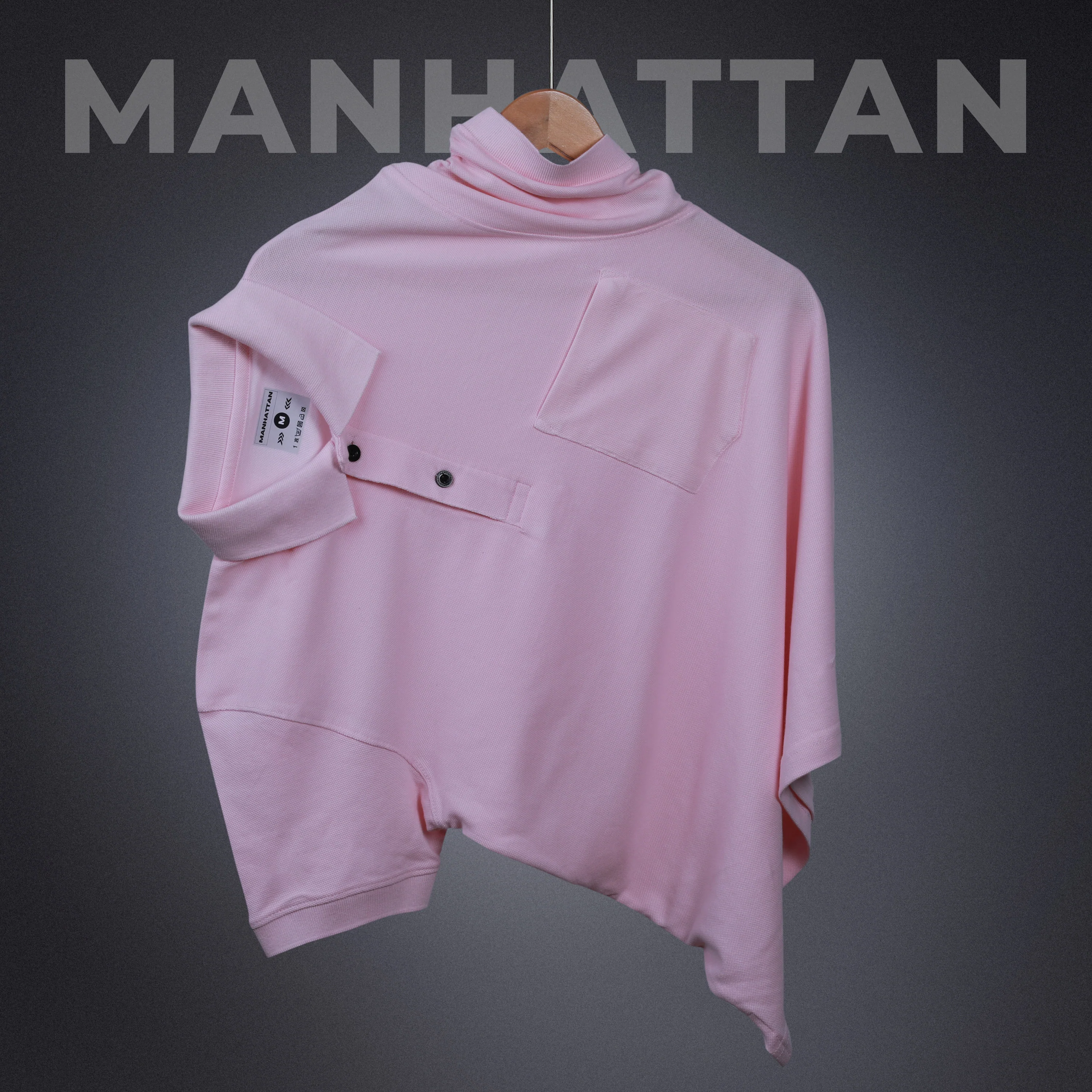 Pure Cotton Polo Pocket T shirts (Pearl Pink) - Image 3