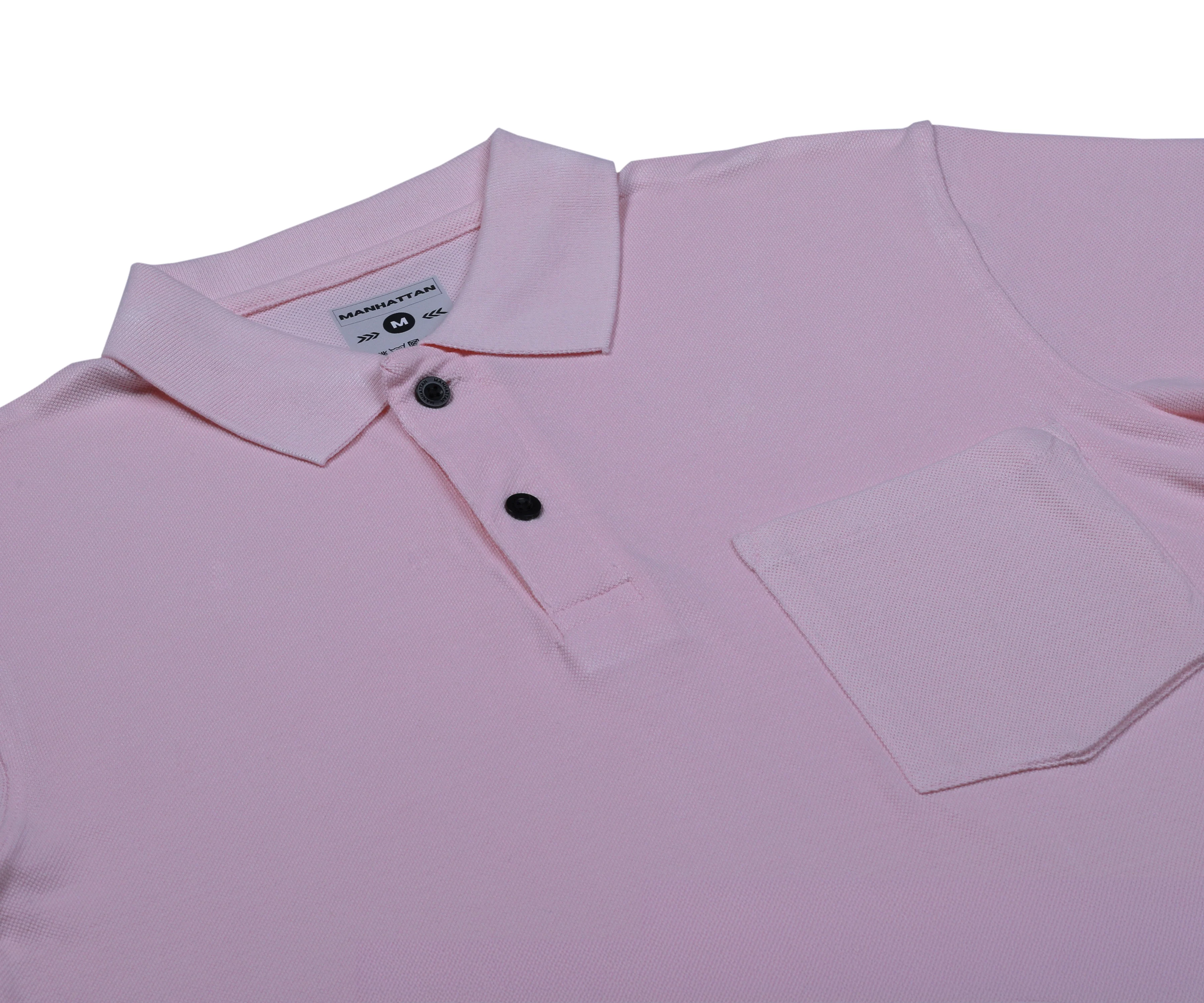 Pure Cotton Polo Pocket T shirts (Pearl Pink) - Image 4