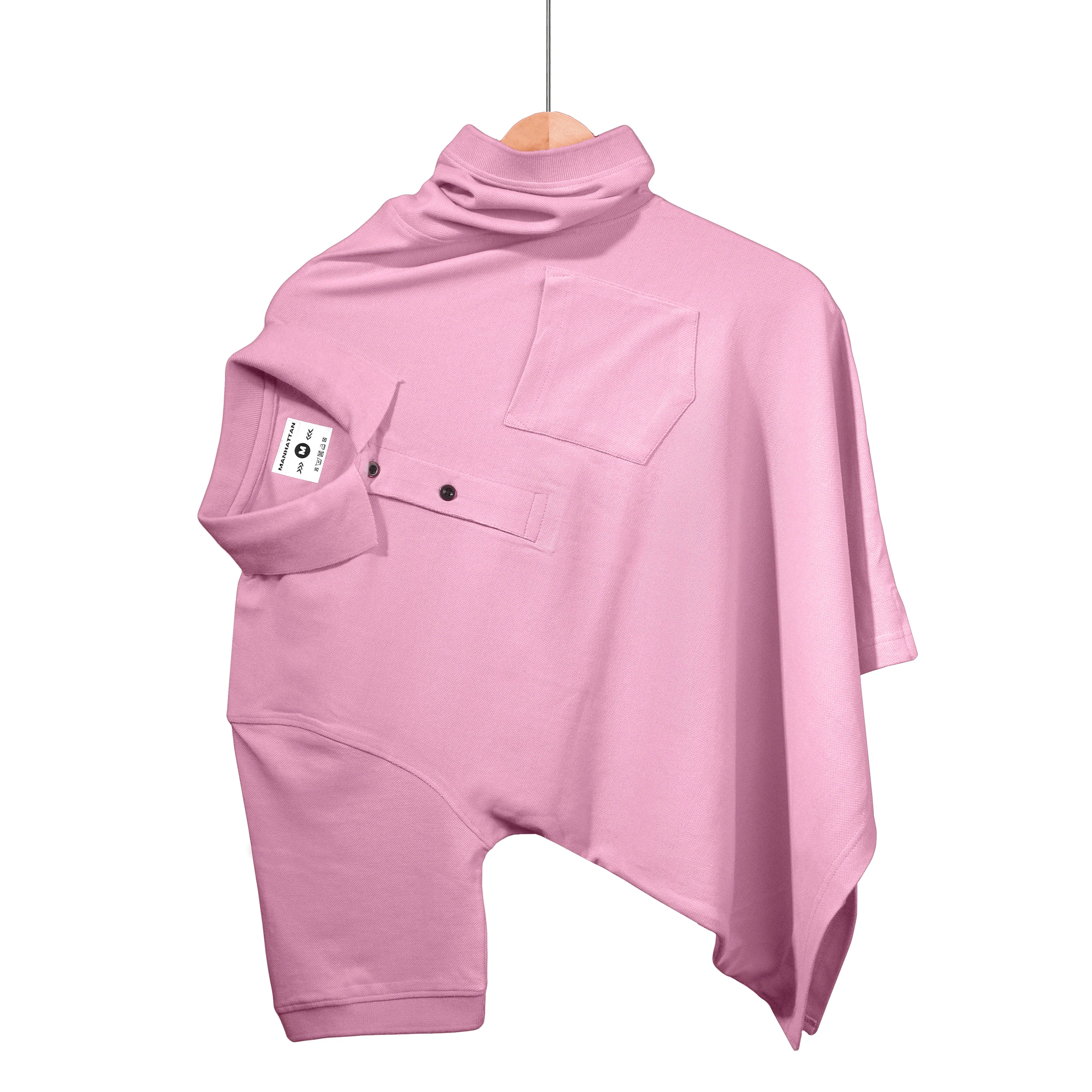Pure Cotton Polo Pocket T shirts (Pink) - Image 2