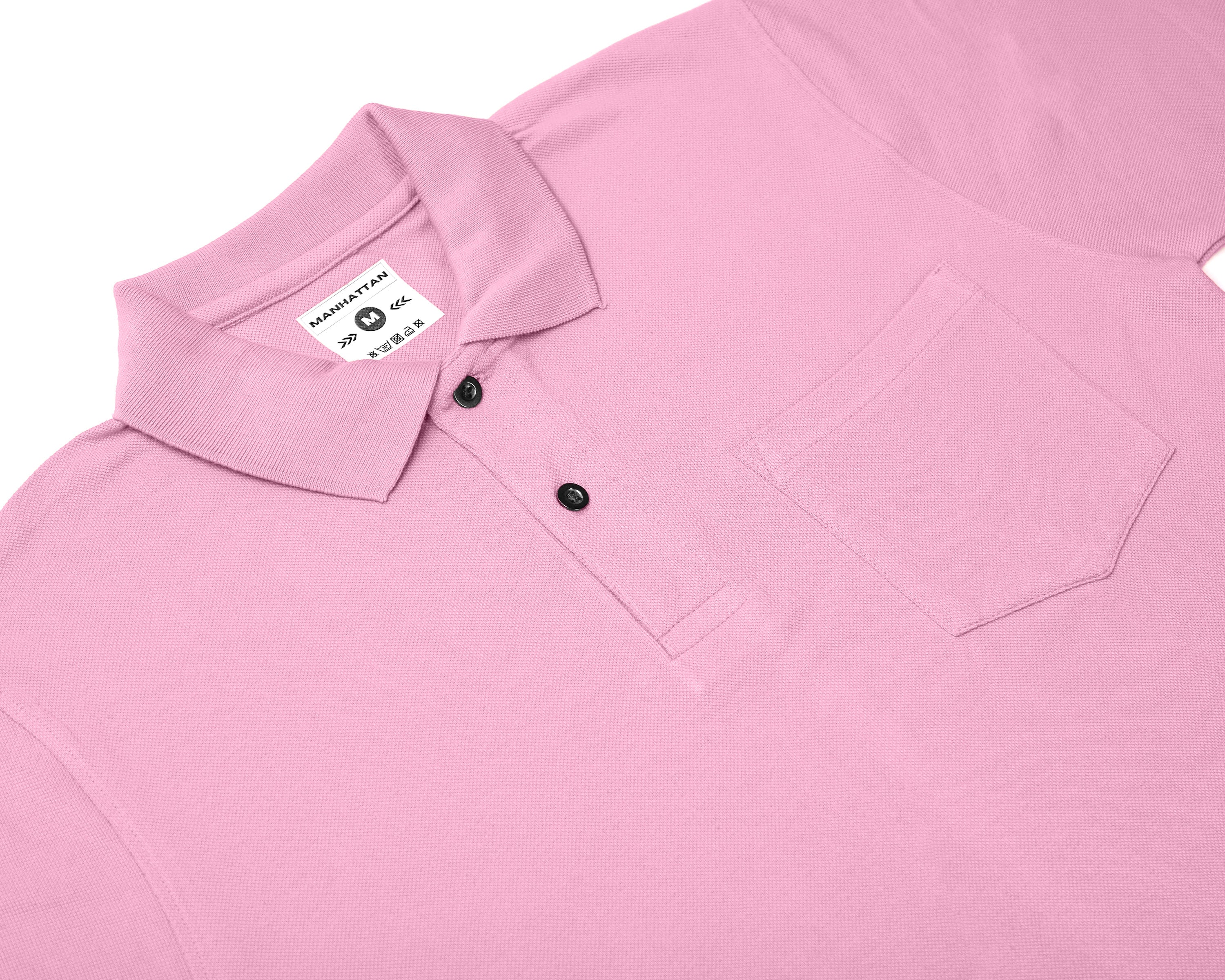 Pure Cotton Polo Pocket T shirts (Pink) - Image 3