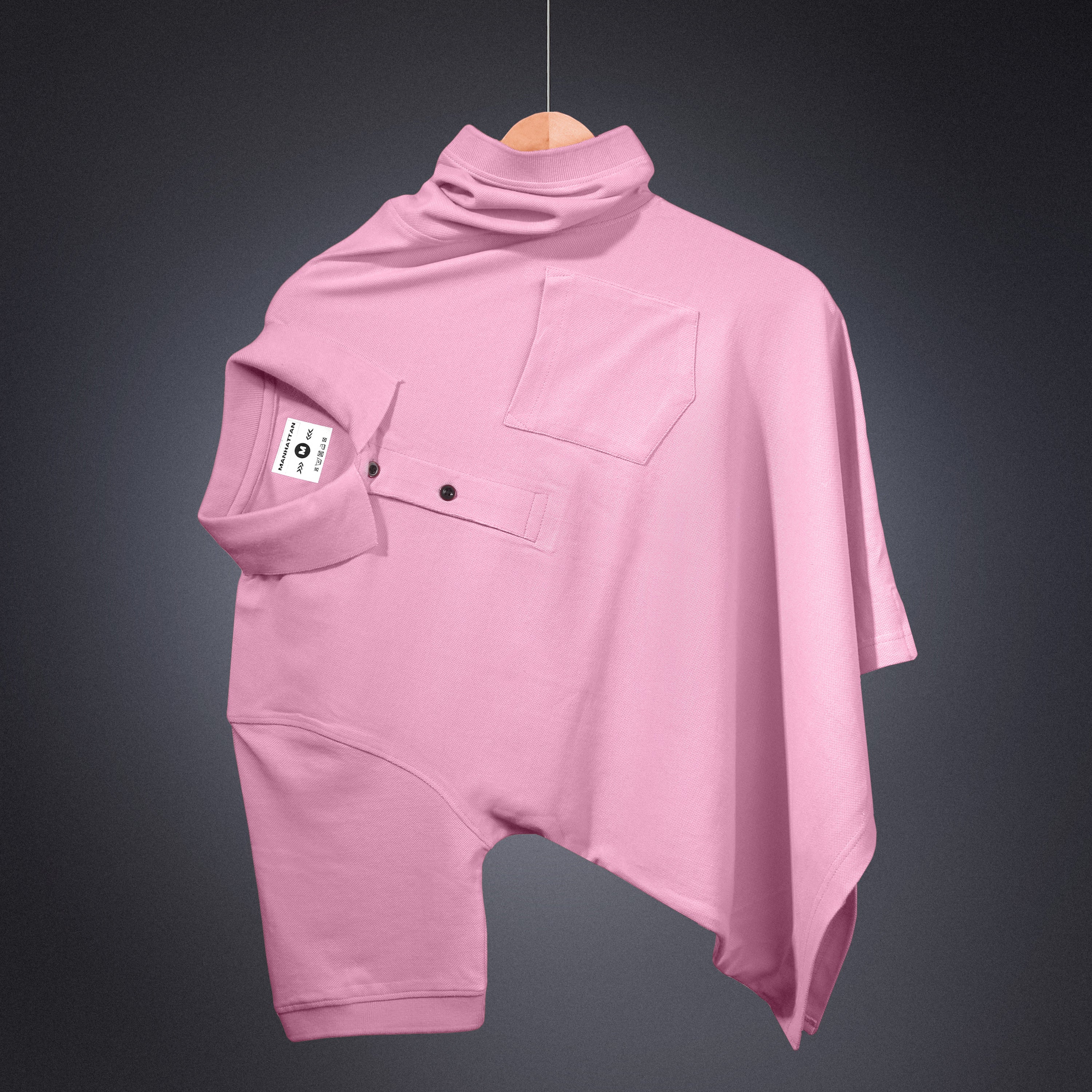 Pure Cotton Polo Pocket T shirts (Pink) - Image 4