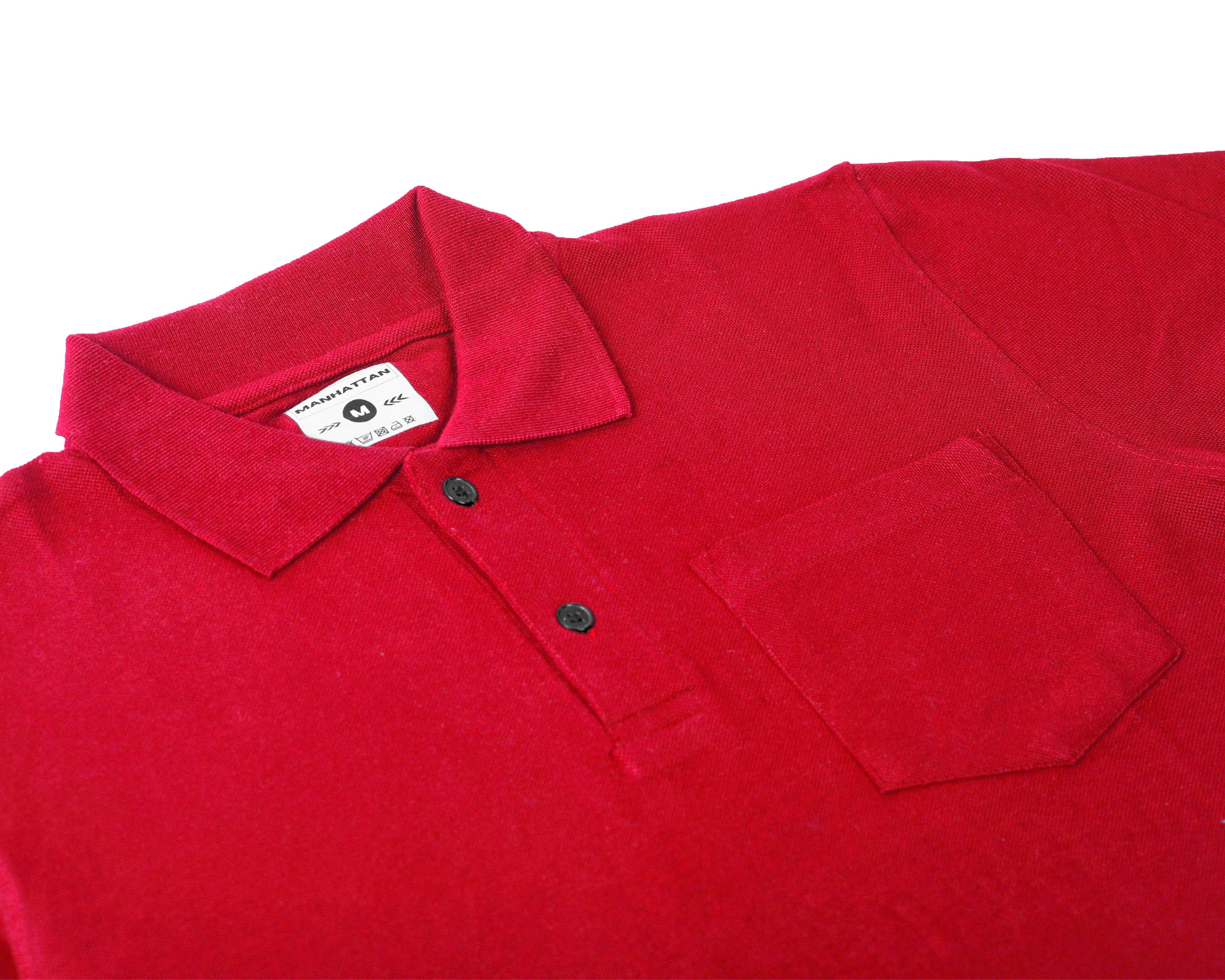 Pure Cotton Polo Pocket T Shirts (True Red) - Image 4