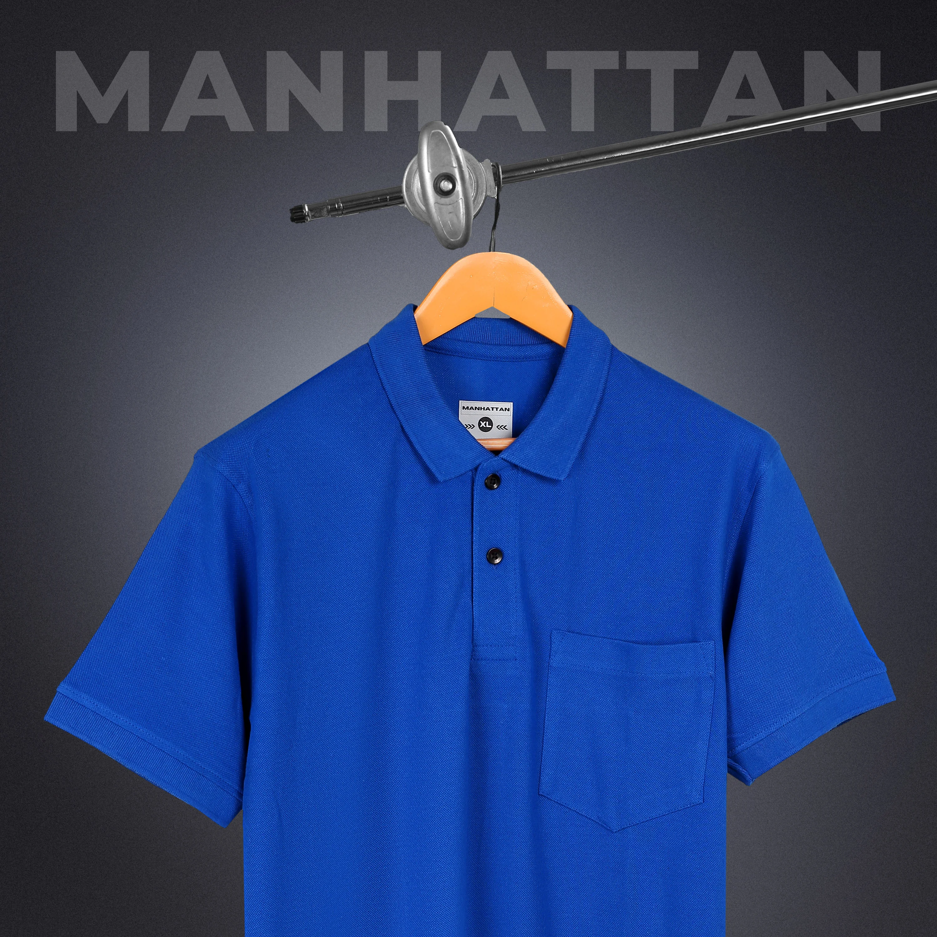 Pure Cotton Polo Pocket T shirts (Royal Blue) - Image 3