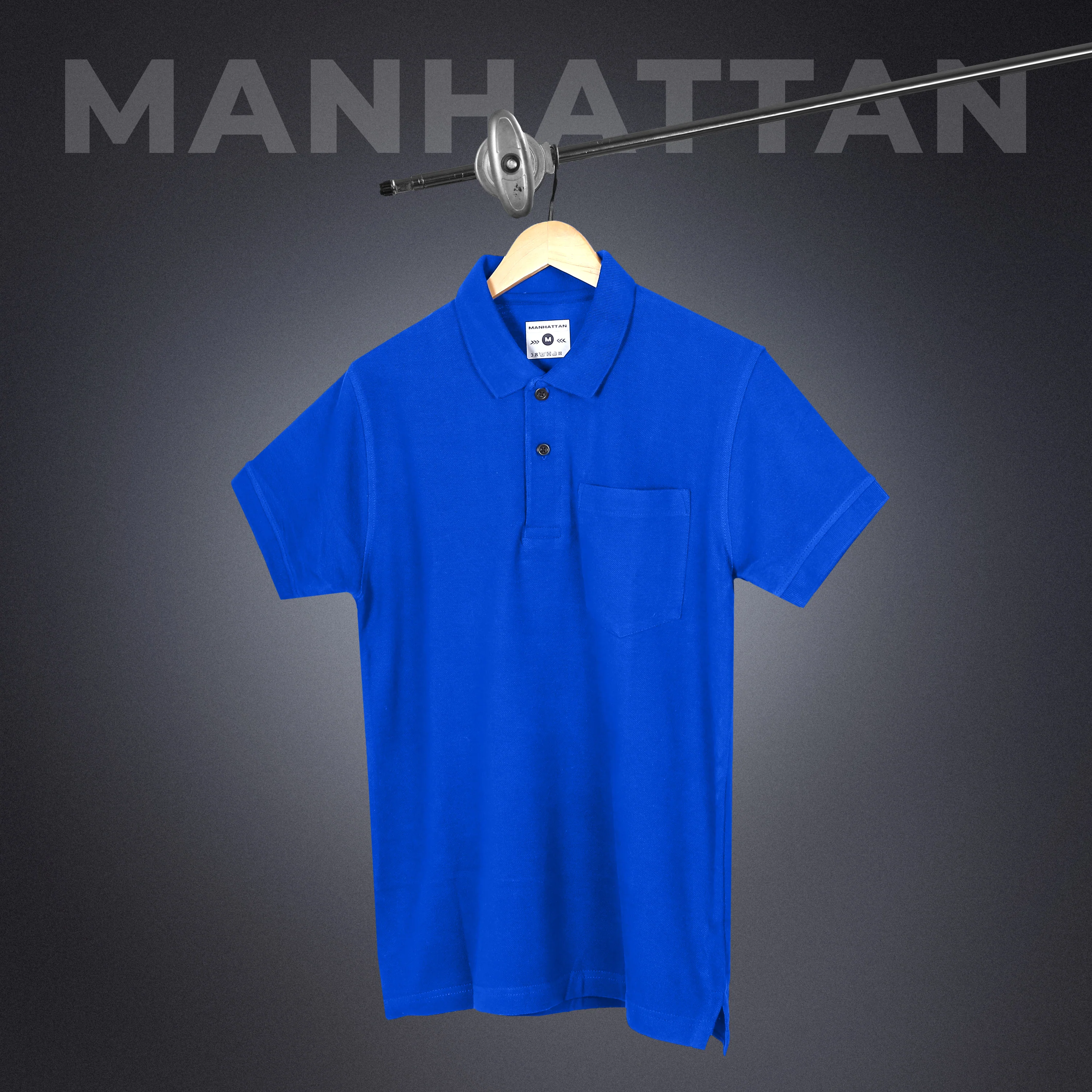 Pure Cotton Polo Pocket T shirts (Royal Blue) - Image 4