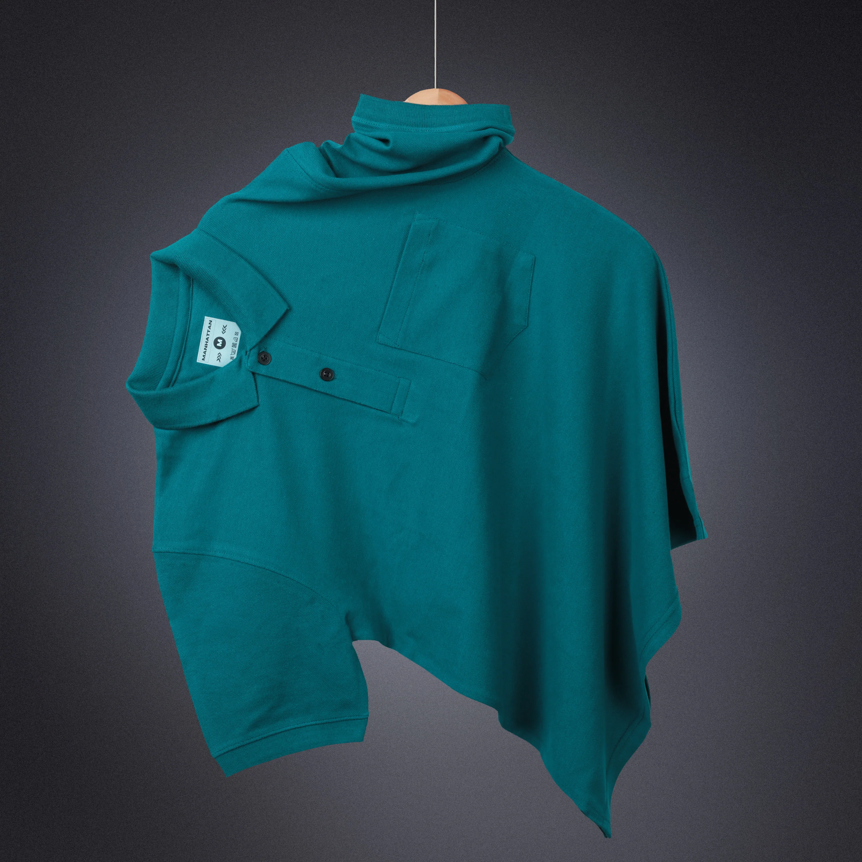Pure Cotton Polo Pocket T Shirts (Teal Green) - Image 3
