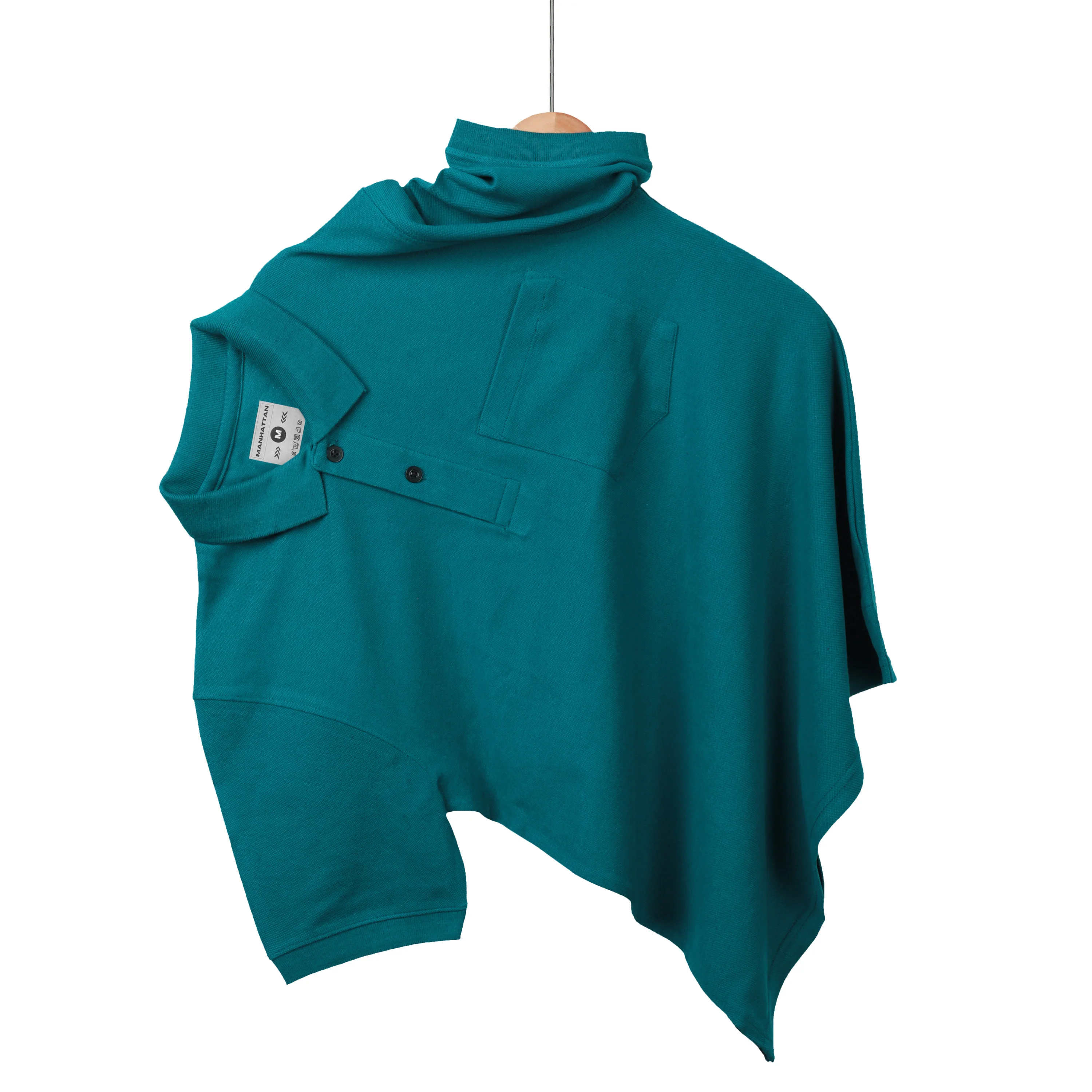 Pure Cotton Polo Pocket T Shirts (Teal Green) - Image 4