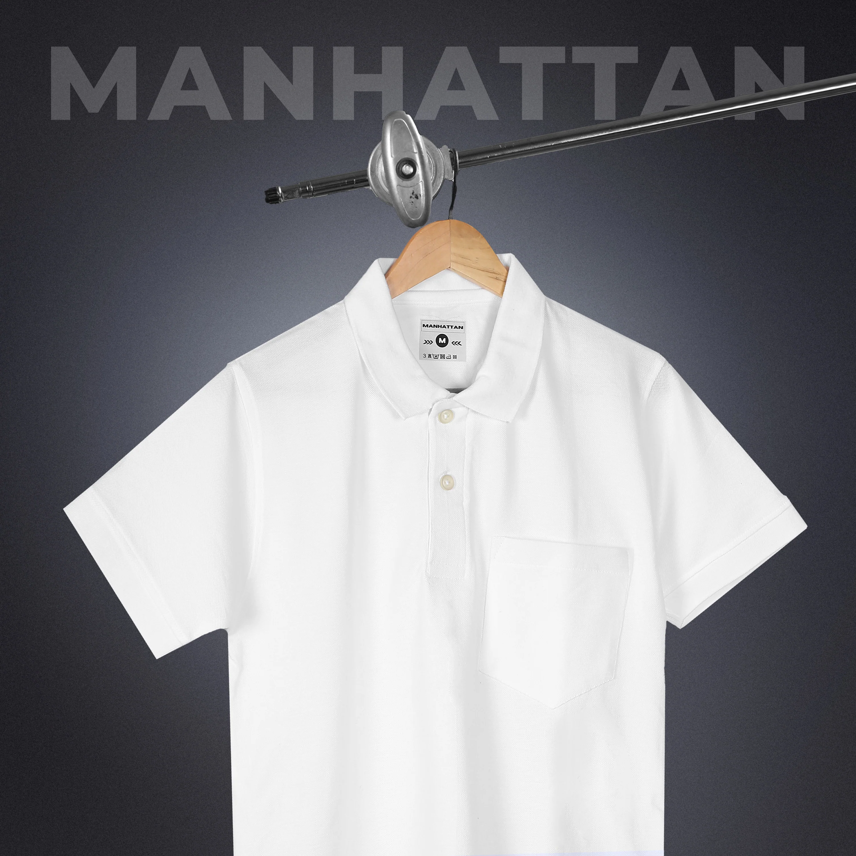 Pure Cotton Polo Pocket T shirts (Milk White) - Image 3