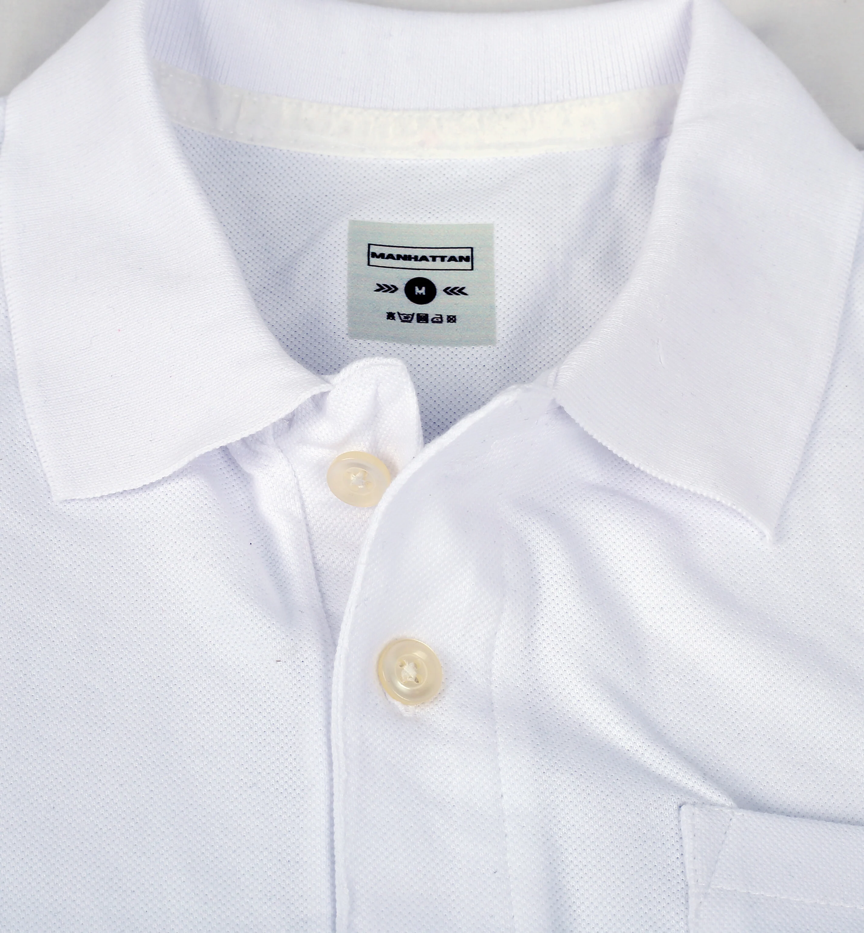 Pure Cotton Polo Pocket T shirts (Milk White) - Image 4