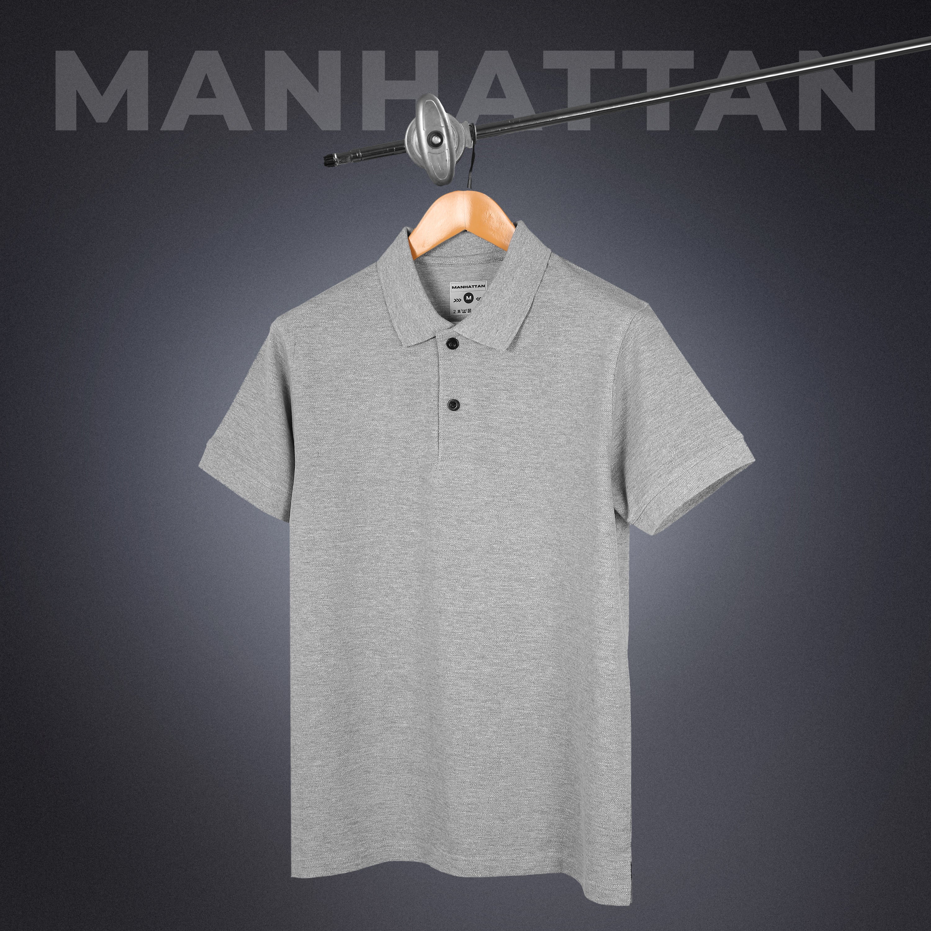 Rich in Cotton Polo Plain T Shirts (Grey Melange) Without Pocket - Image 3