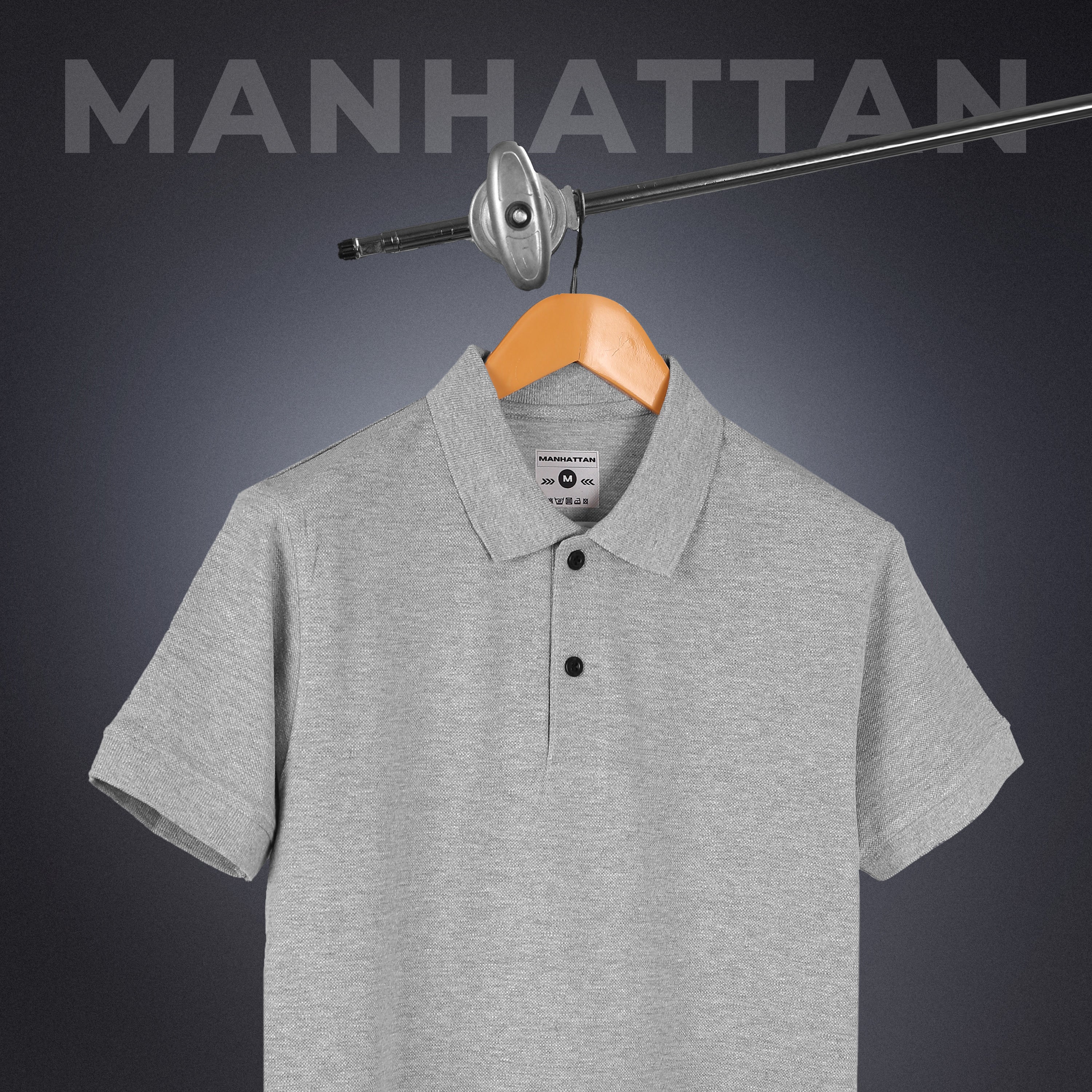 Rich in Cotton Polo Plain T Shirts (Grey Melange) Without Pocket - Image 4