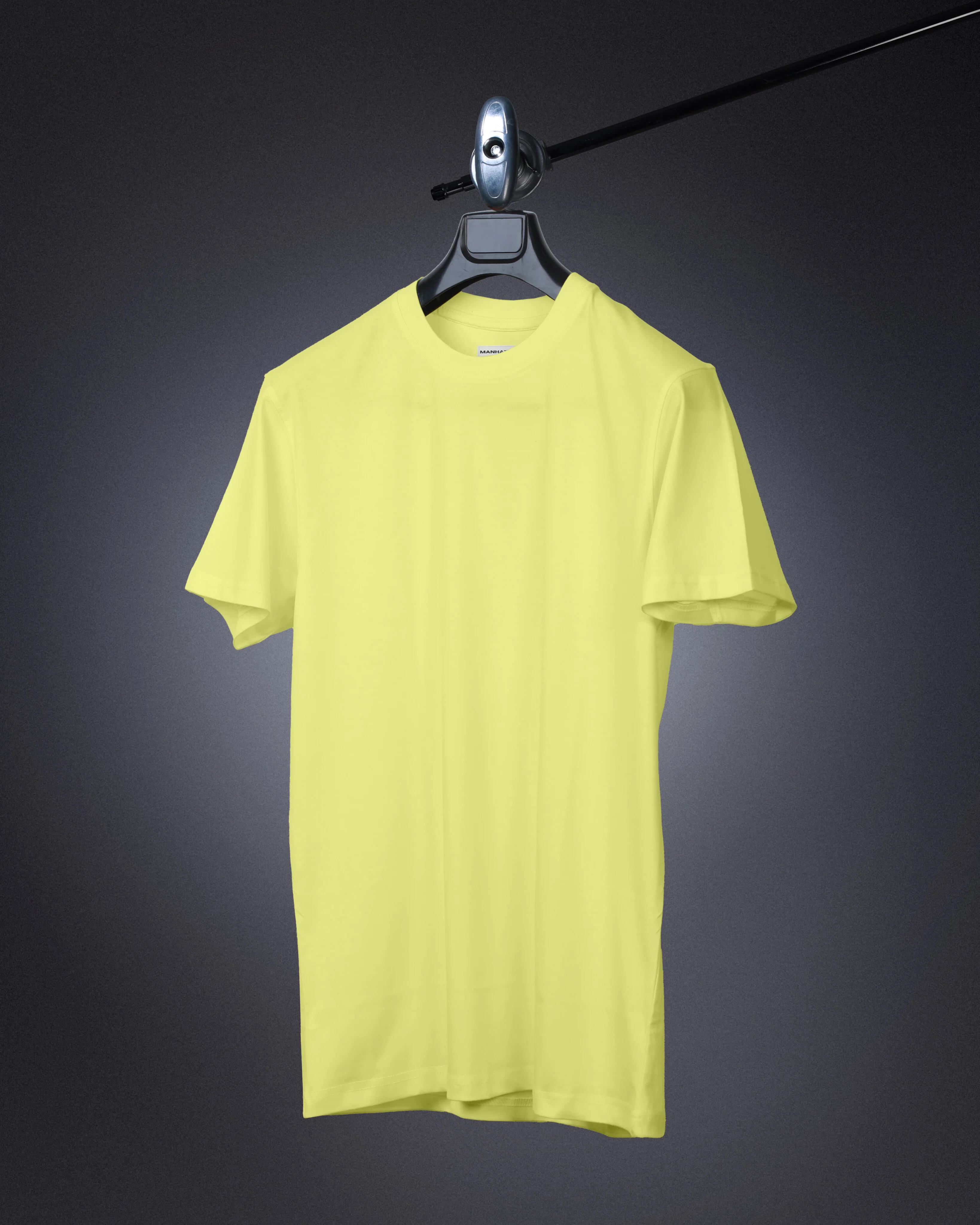 Basic Regular Fit T Shirts Unisex Pastel Yellow - Image 3