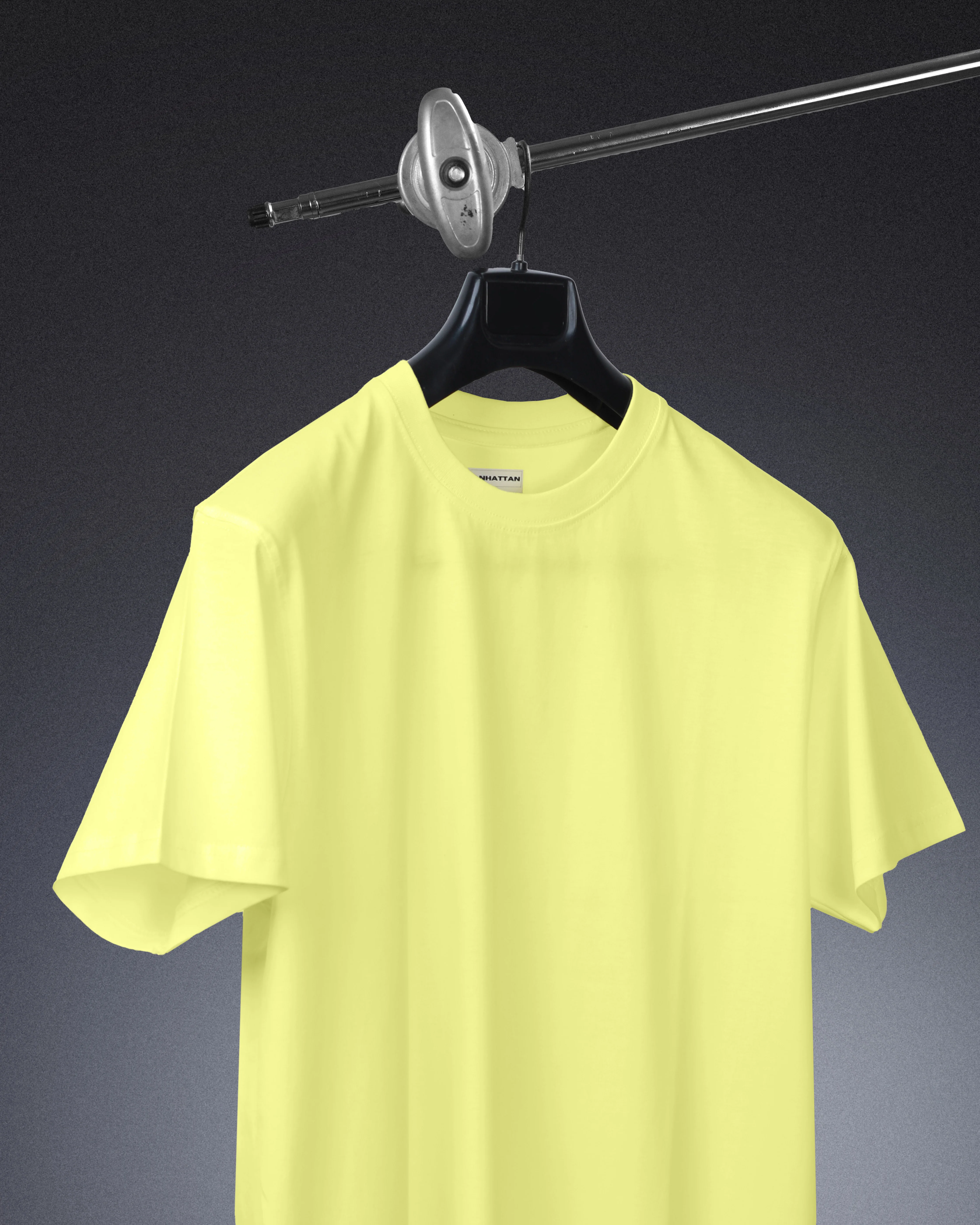Basic Regular Fit T Shirts Unisex Pastel Yellow - Image 4