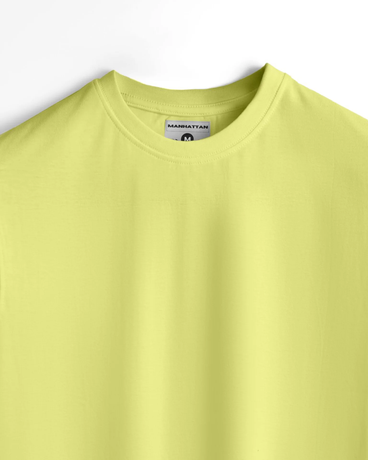 Basic Regular Fit T Shirts Unisex Pastel Yellow - Image 5