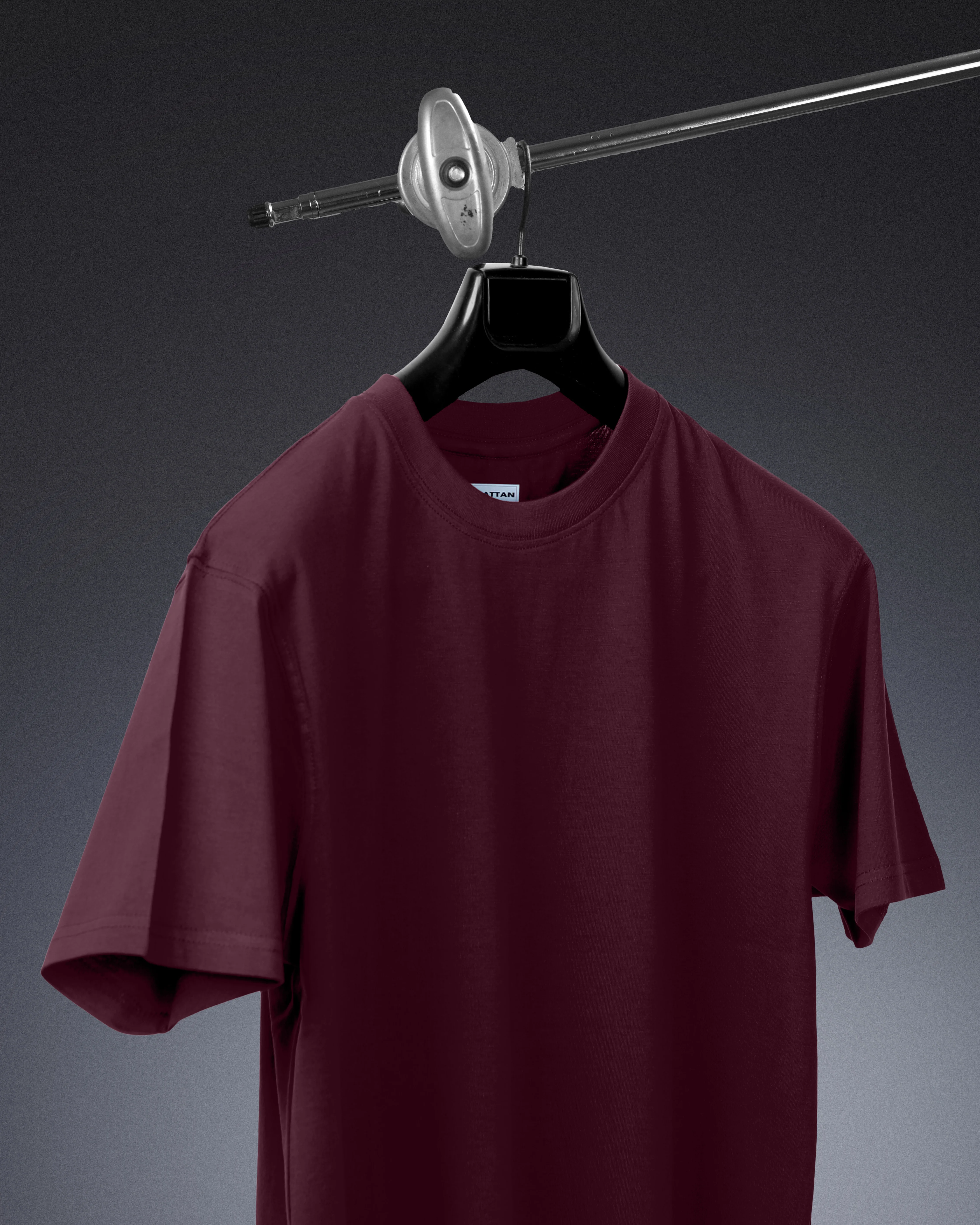 Basic Regular Fit T Shirts Unisex Maroon - Image 3