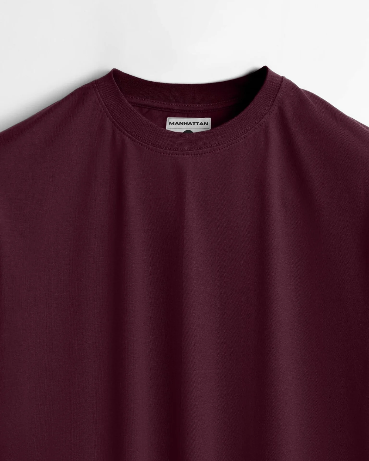 Basic Regular Fit T Shirts Unisex Maroon - Image 4