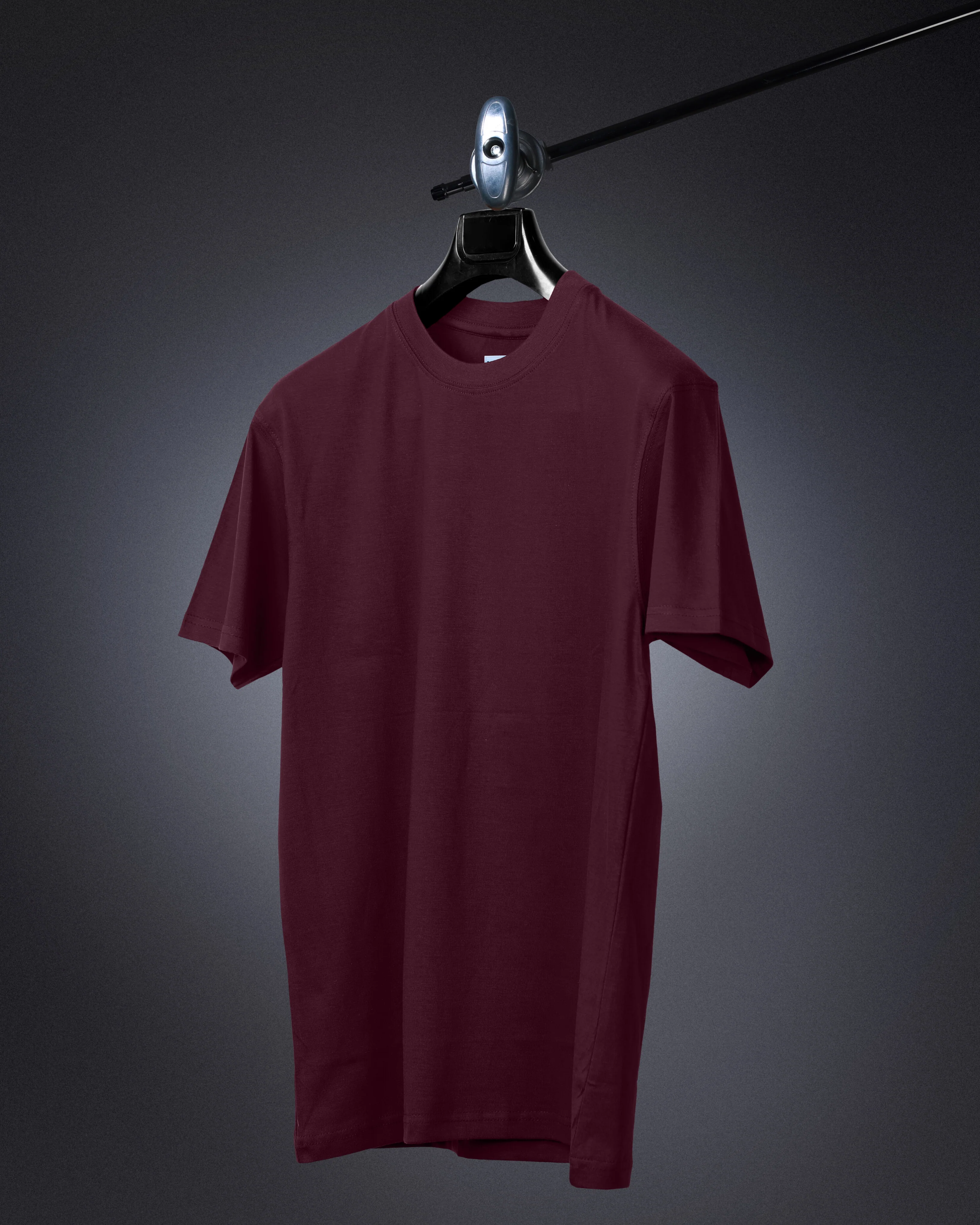 Basic Regular Fit T Shirts Unisex Maroon - Image 5