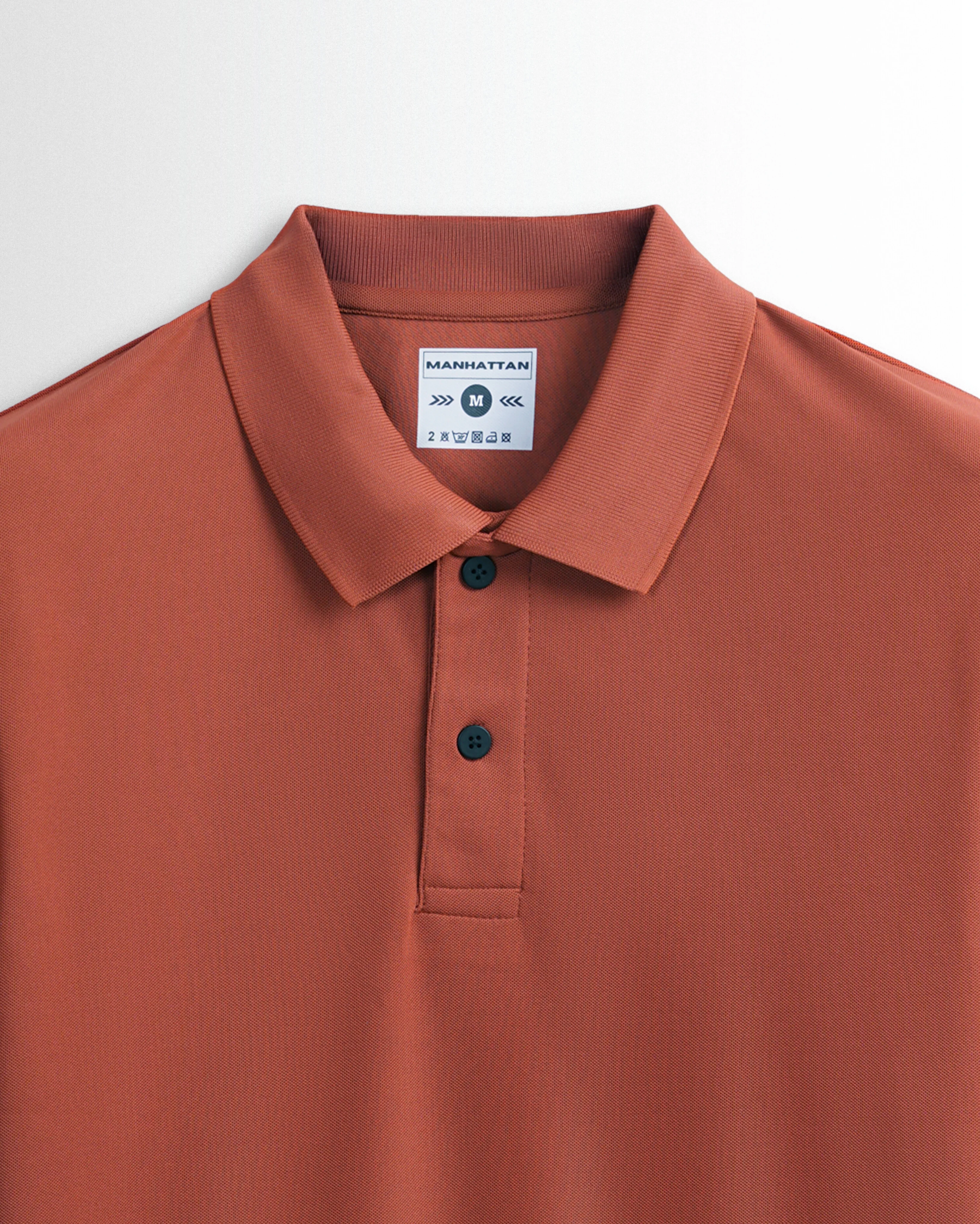 Sports Dry Fit Brick Red Polo T Shirts (Micro Polyester) - Image 4