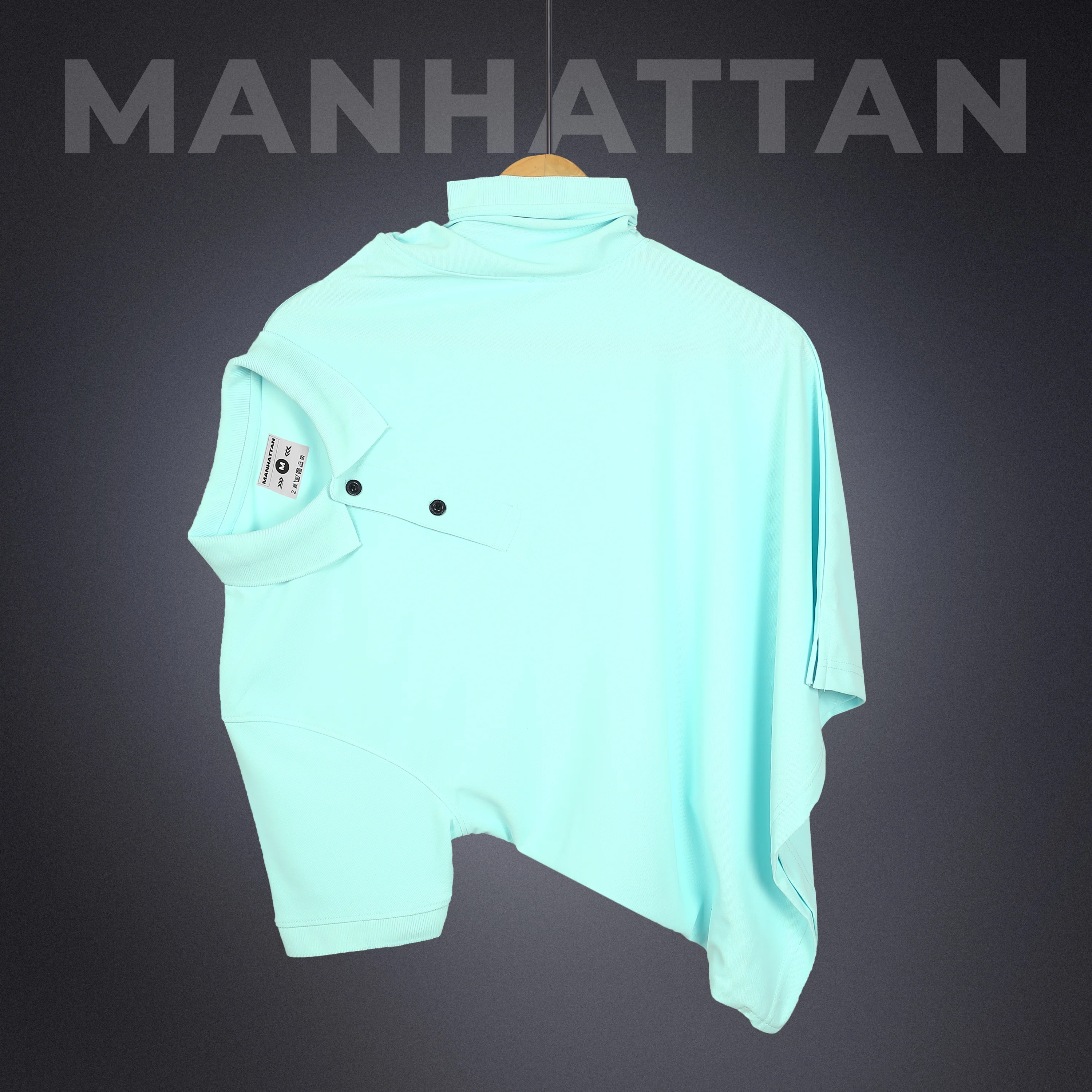 Sports Dry Fit Mint Blue Polo T Shirts (Micro Polyester) - Image 3
