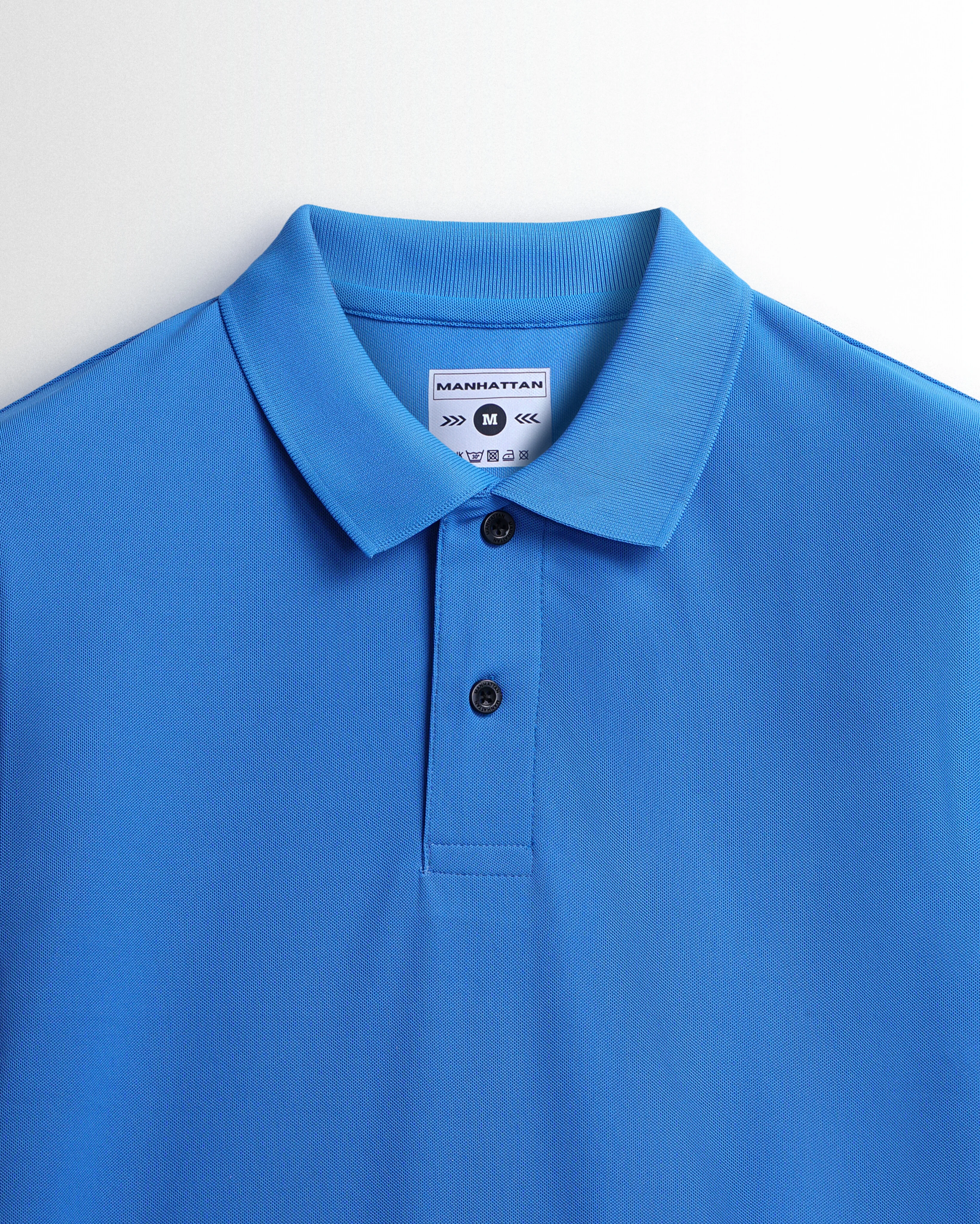 Sports Dry Fit Strong Blue Polo T Shirts (Micro Polyester) - Image 2