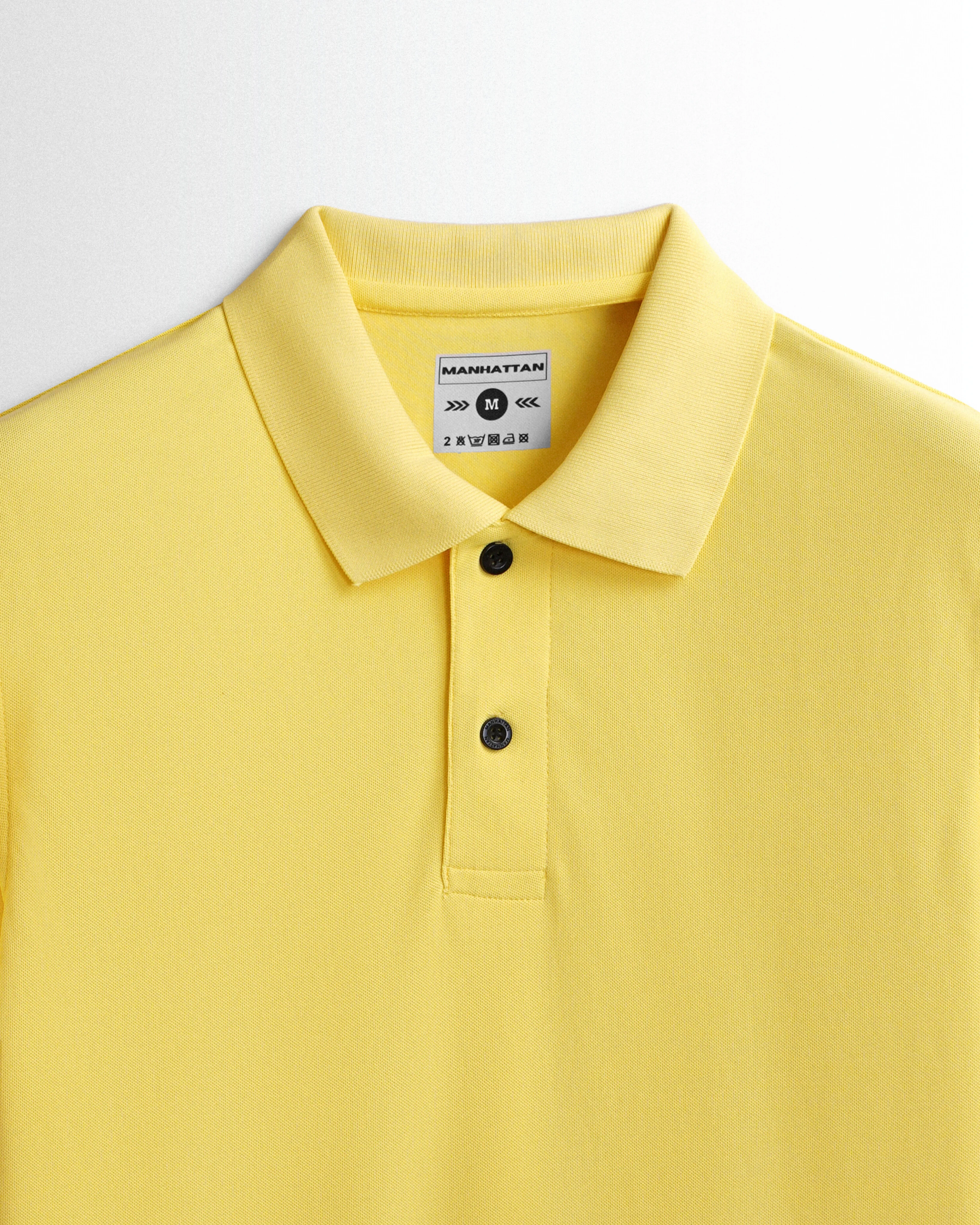 Sports Dry Fit Sunshine Yellow Polo T Shirts (Micro Polyester) - Image 2