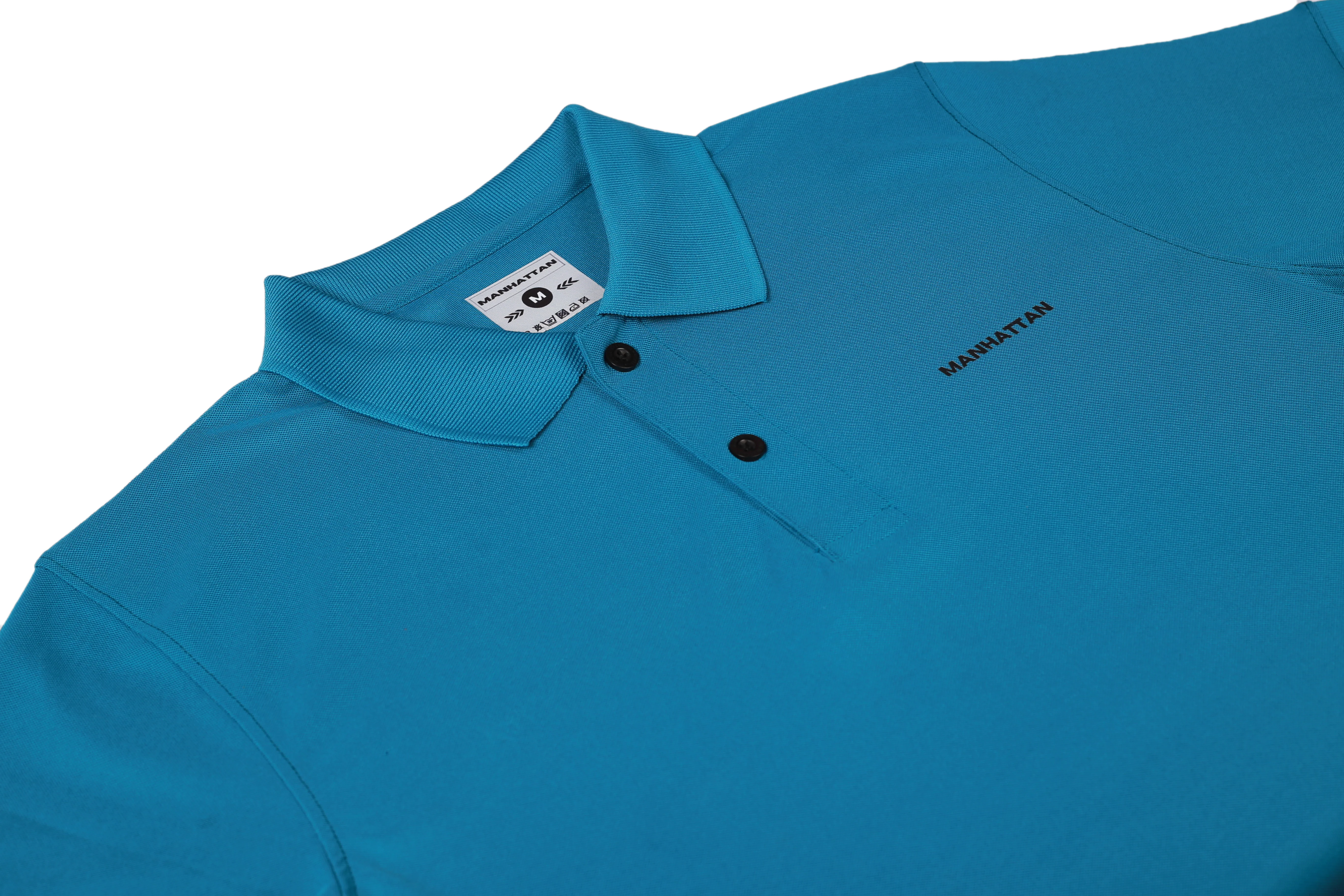 Sports Dry Fit Teal Blue Polo T Shirts (Micro Polyester) - Image 2